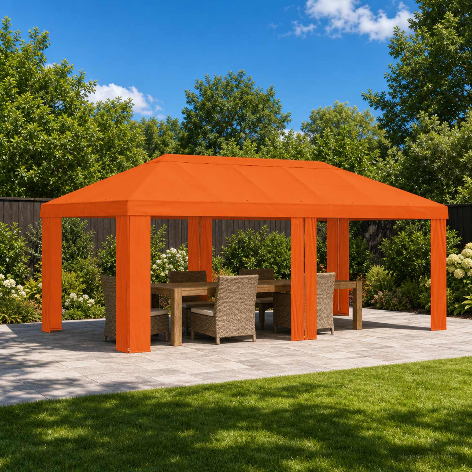 Paviljoenhoes 6 x 3 m Oranje Polyester 190 gsm – afbeelding 1