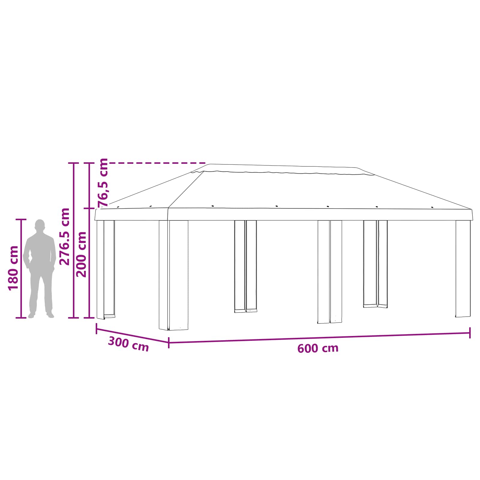 Paviljoenhoes 6 x 3 m Bruin Polyester 190 gsm – afbeelding 7