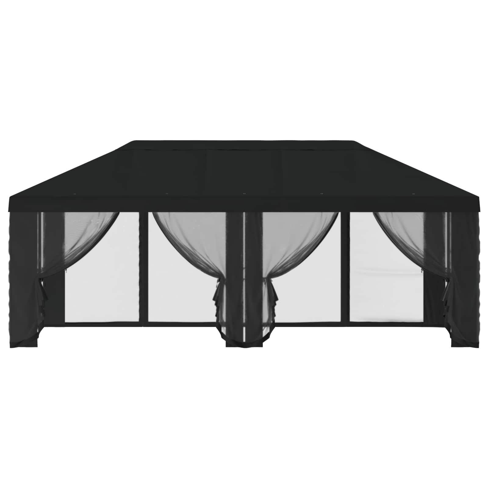 Gazebo Hoes met Zijwanden Zwart 600,5 x 300,5 cm Polyester – afbeelding 5