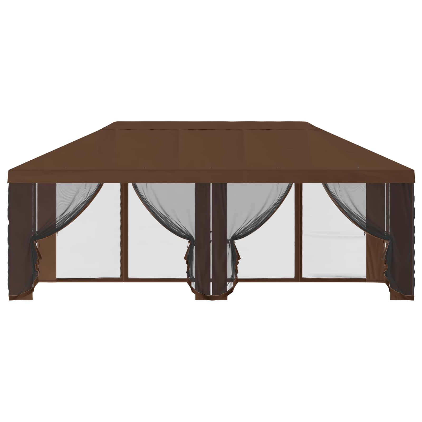 Gazebo Hoes met Zijwanden Bruin 600,5 x 300,5 cm Polyester – afbeelding 5