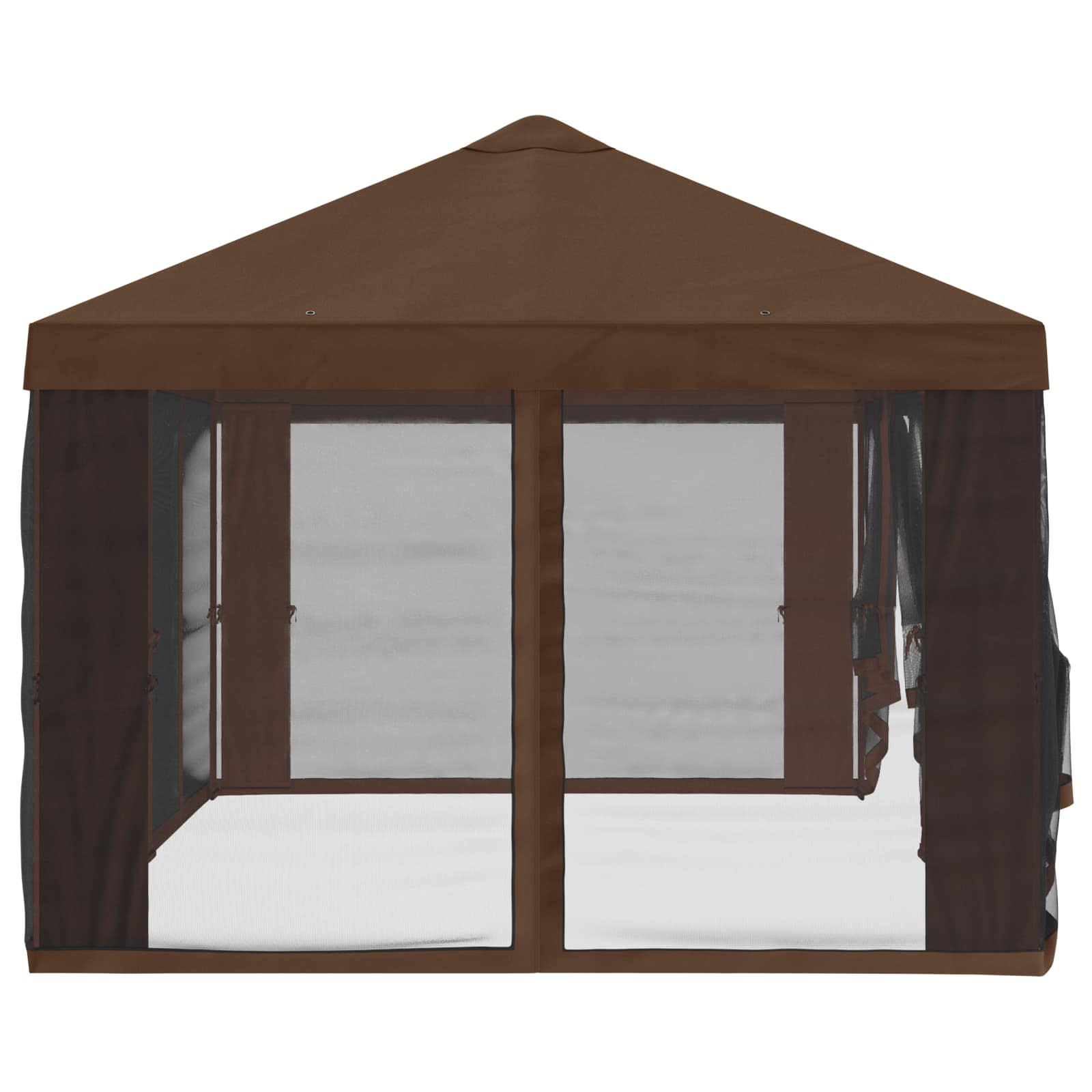 Gazebo Hoes met Zijwanden Bruin 600,5 x 300,5 cm Polyester – afbeelding 6