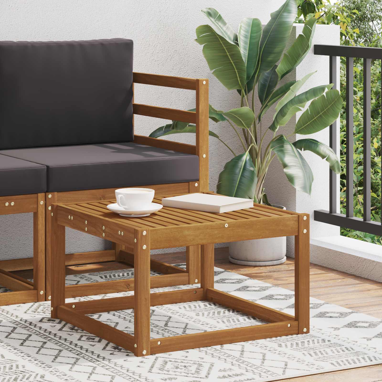Buiten Tafel Massief Acaciahout Naturel 59 x 59 x 37 cm – afbeelding 1