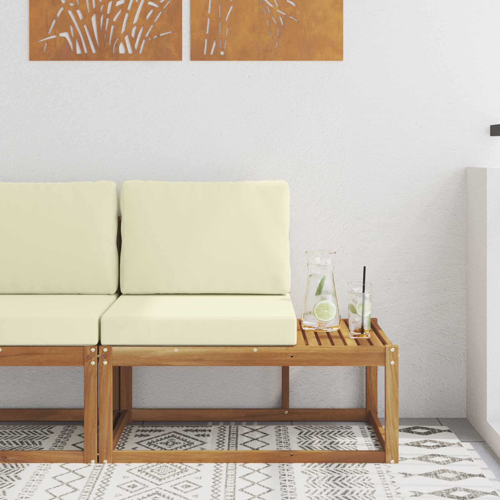 Buiten Eind Sofa Naturel 91 x 63 x 73 cm Massief Acaciahout