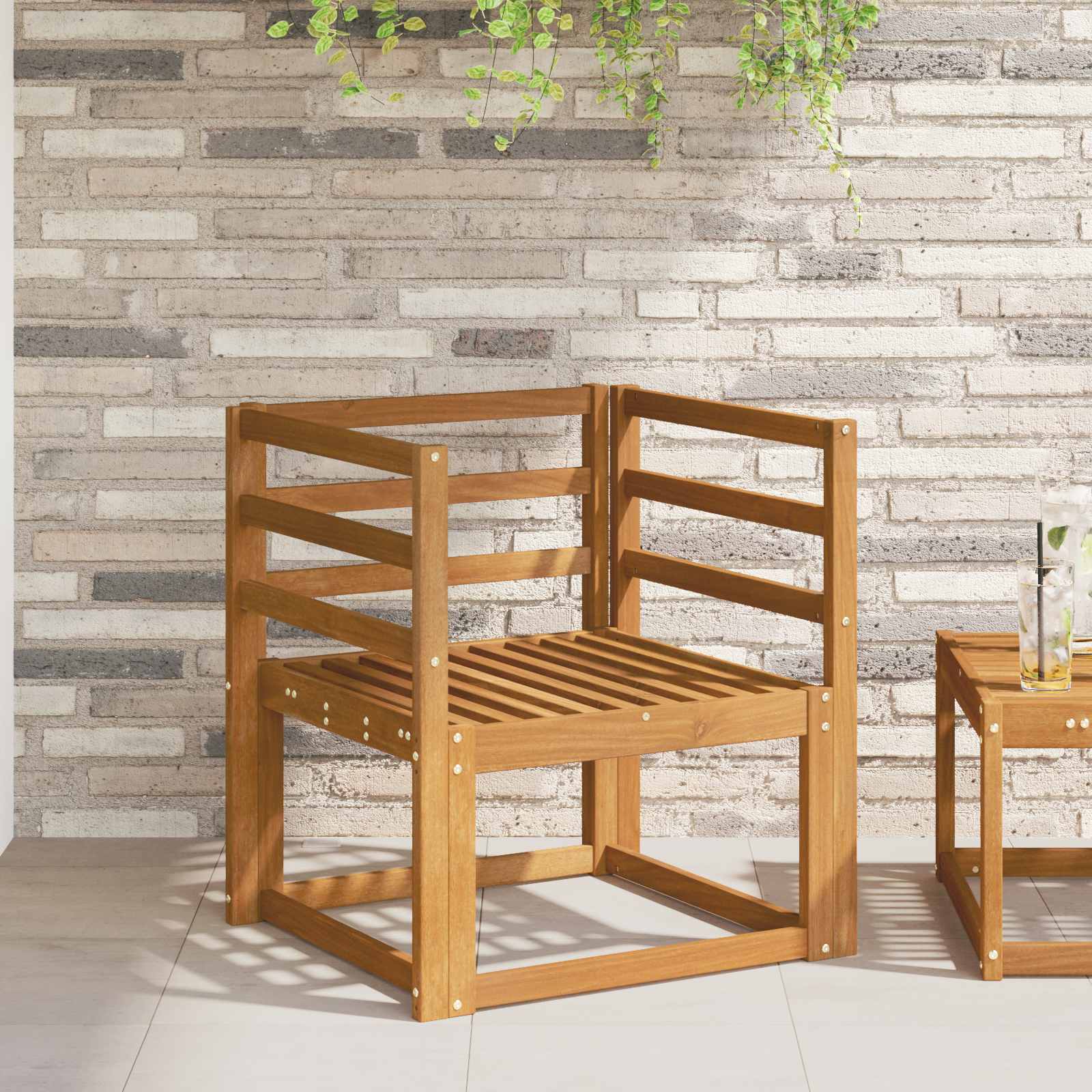 Armleuning 2 pcs Naturel 59 x 4 x 73 cm Massief Acaciahout