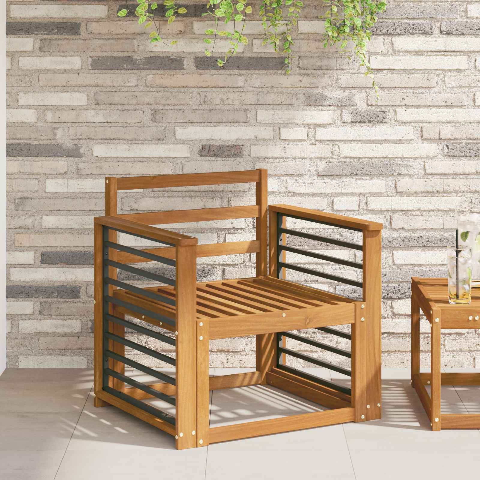 Armleuning 2 pcs Naturel 60 x 6 x 61 cm Massief Acaciahout