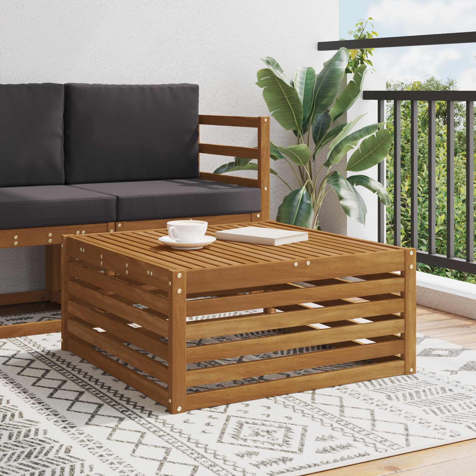 Buiten Tafel Massief Acaciahout Naturel 79 x 79 x 37 cm