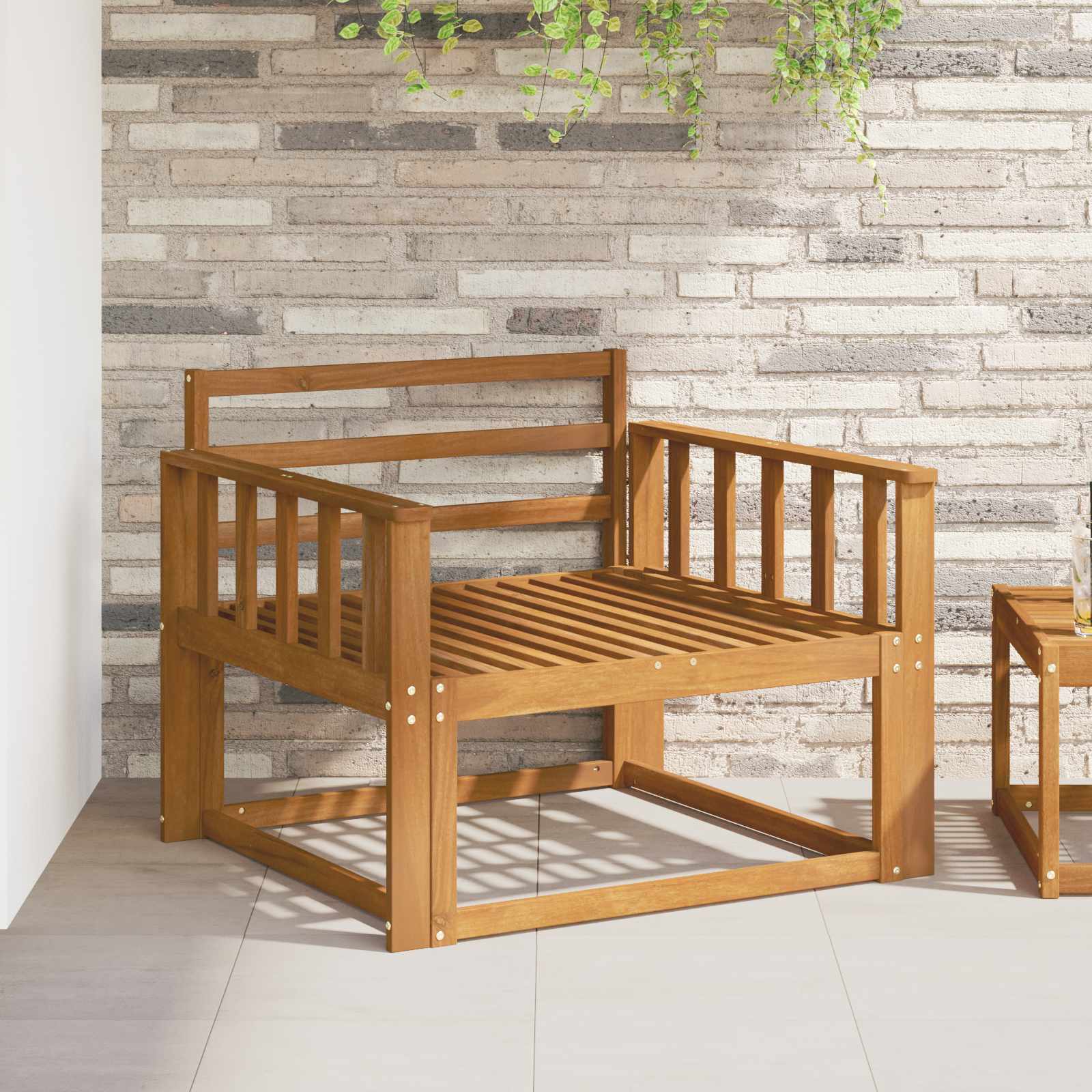 Armleuning 2 st Naturel 80 x 6 x 61 cm Massief Acaciahout