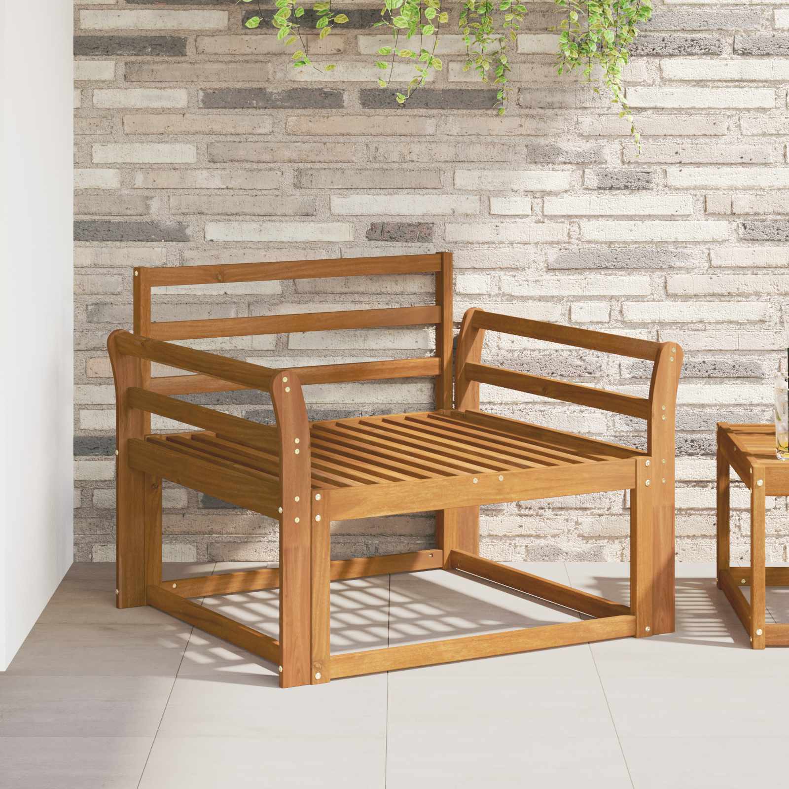 Armleuning 2 st Naturel 79 x 8 x 60 cm Massief Acaciahout