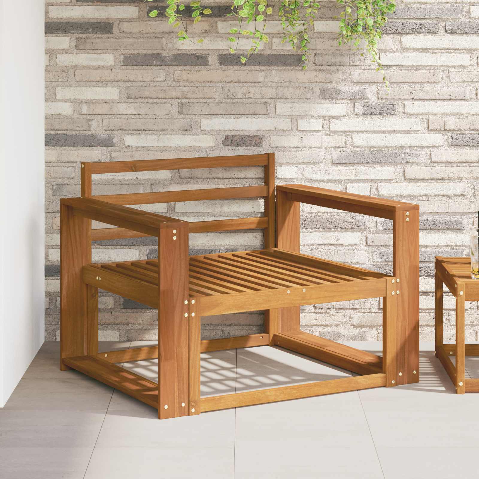 Armleuning 2 st Naturel 78 x 10 x 61 cm Massief Acaciahout
