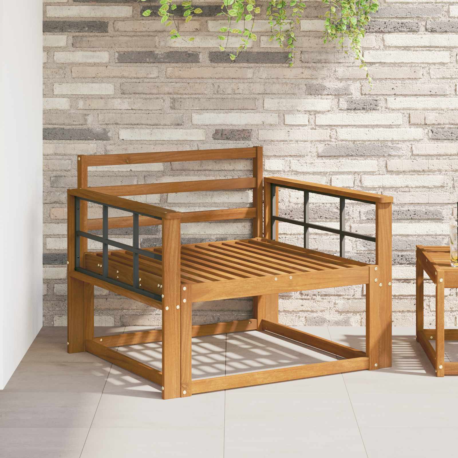 Armleuning 2 st Naturel 78,5 x 6 x 61 cm Massief Acaciahout