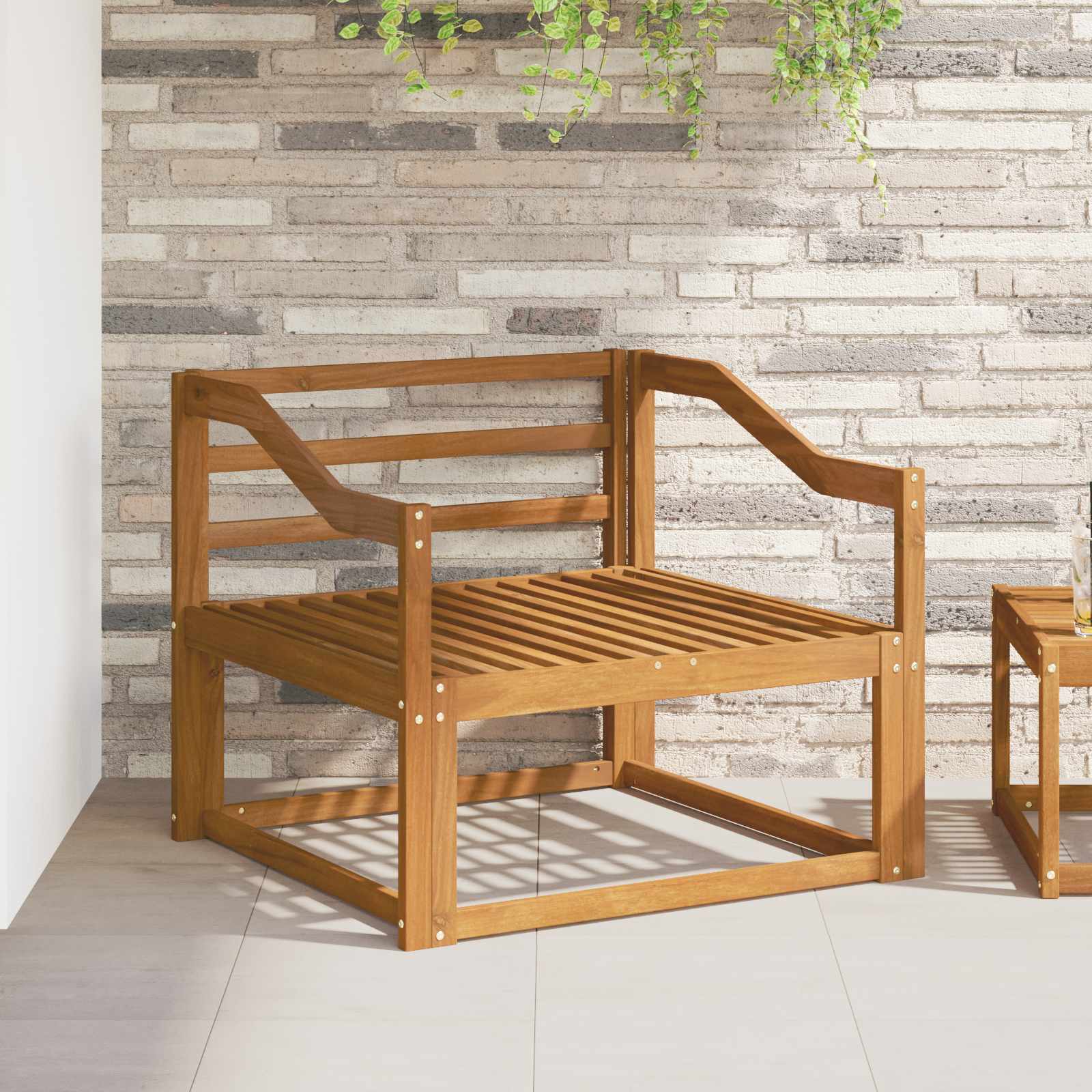 Armleuning 2 st Naturel 79 x 4 x 73 cm Massief Acaciahout