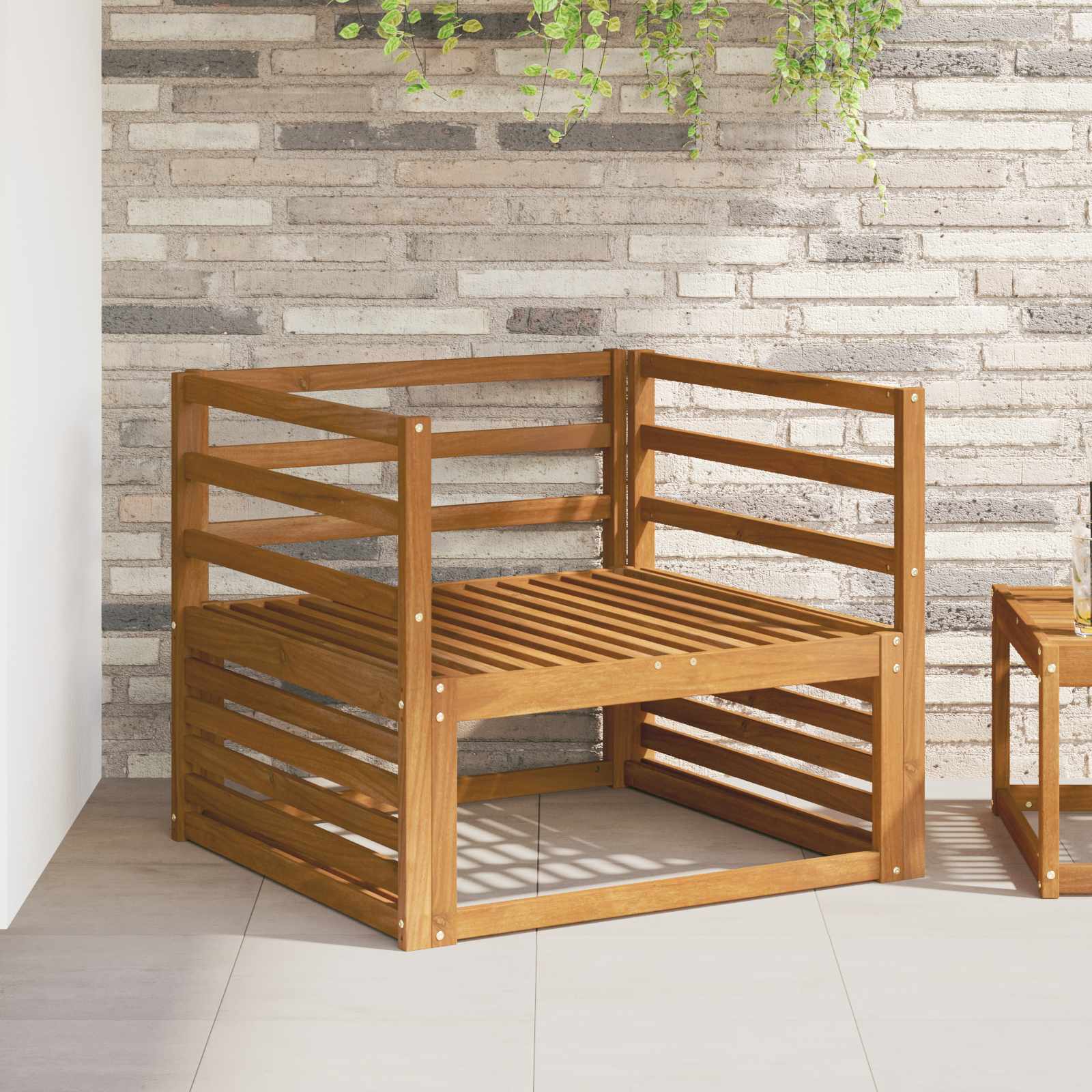 Armleuning 2 st Naturel 79 x 4 x 73 cm Massief Acaciahout