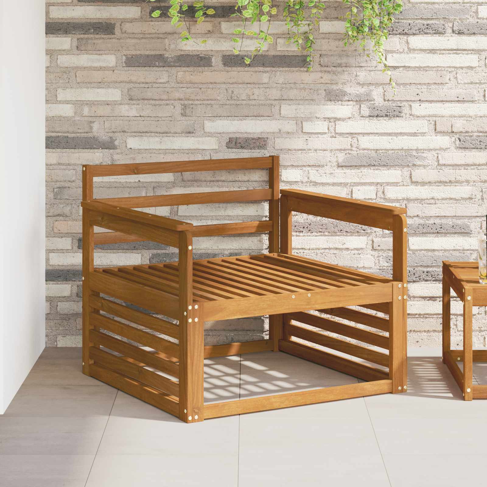 Armleuning 2 st Naturel 79 x 6 x 61 cm Massief Acaciahout
