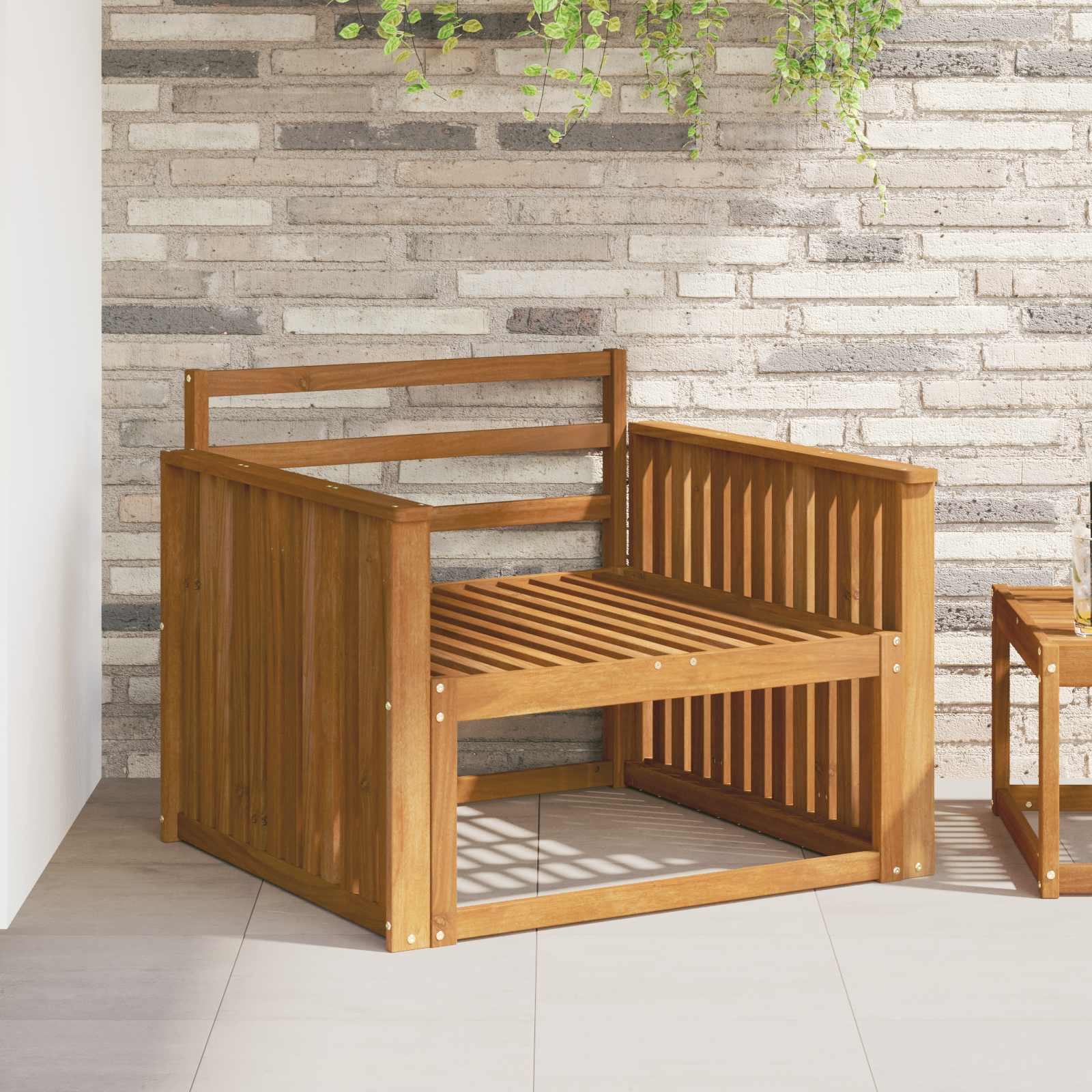 Armleuning 2 st Naturel 80 x 6 x 61 cm Massief Acaciahout