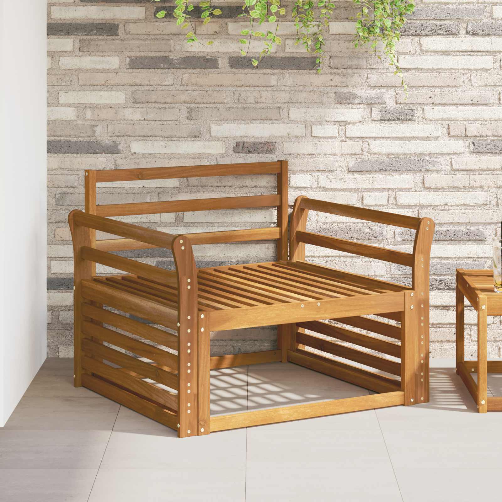 Armleuning 2 st Naturel 78,5 x 8 x 60 cm Massief Acaciahout
