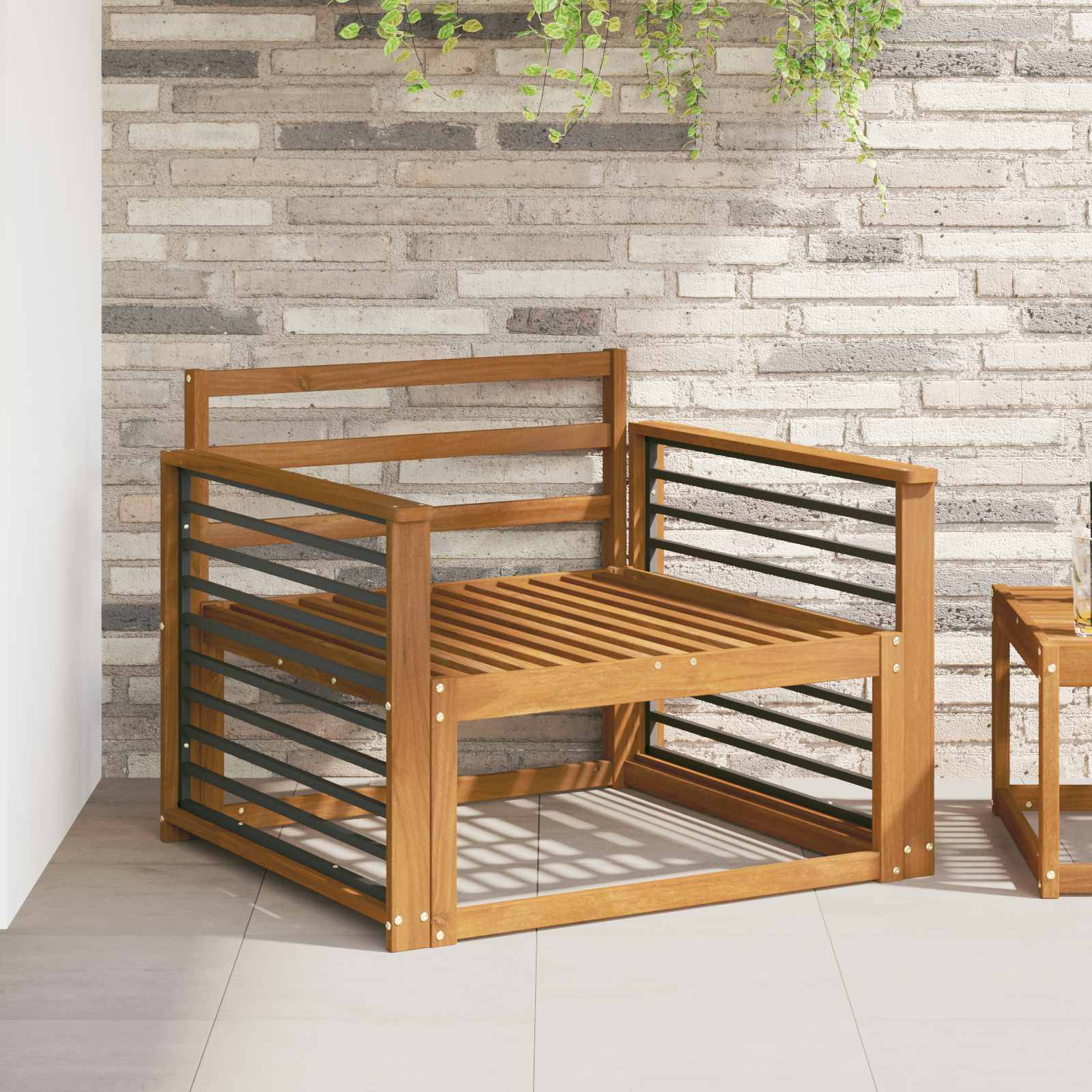 Armleuning 2 st Naturel 80 x 6 x 61 cm Massief Acaciahout