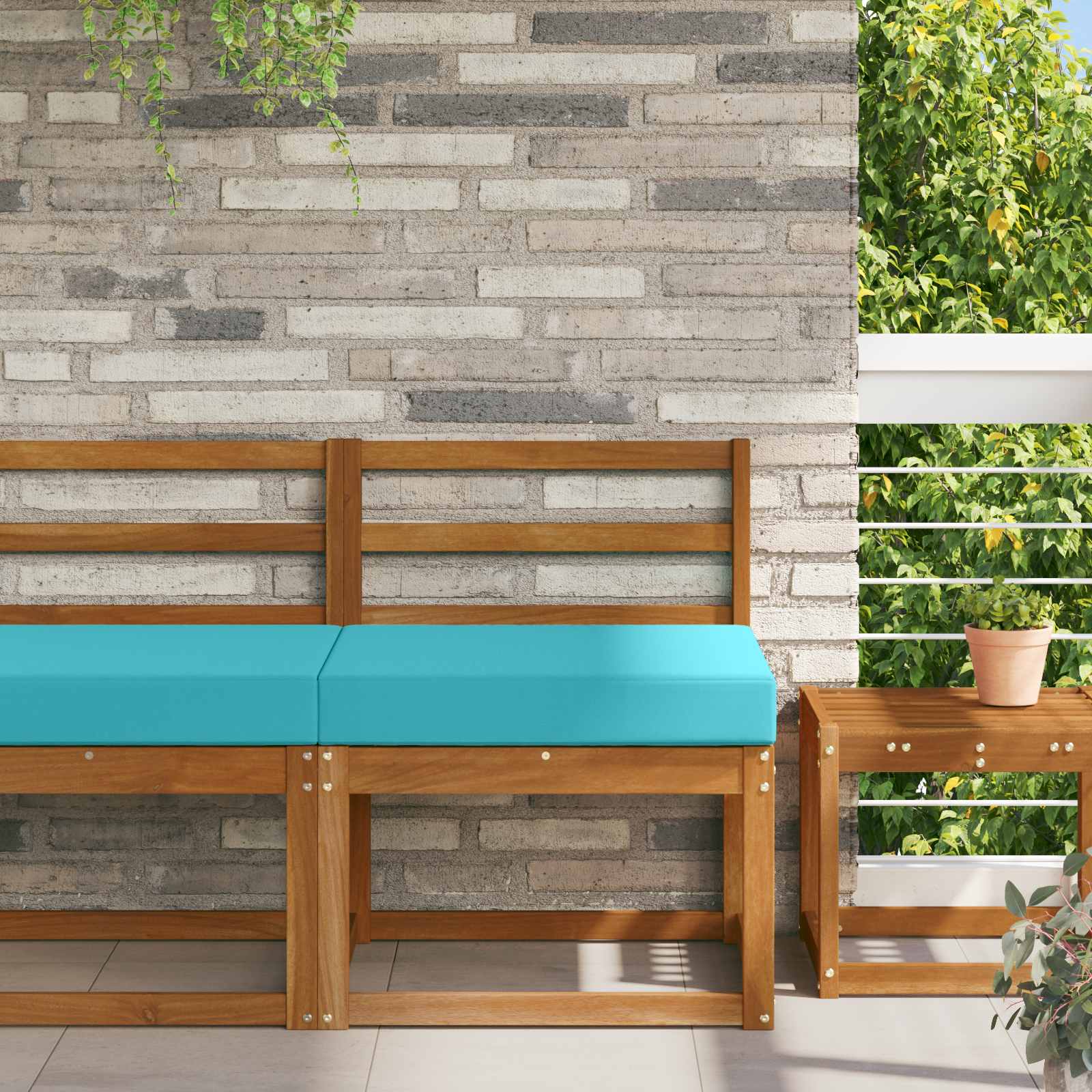 Buiten bankkussen Turquoise 60 x 60 x 8 cm Polyester