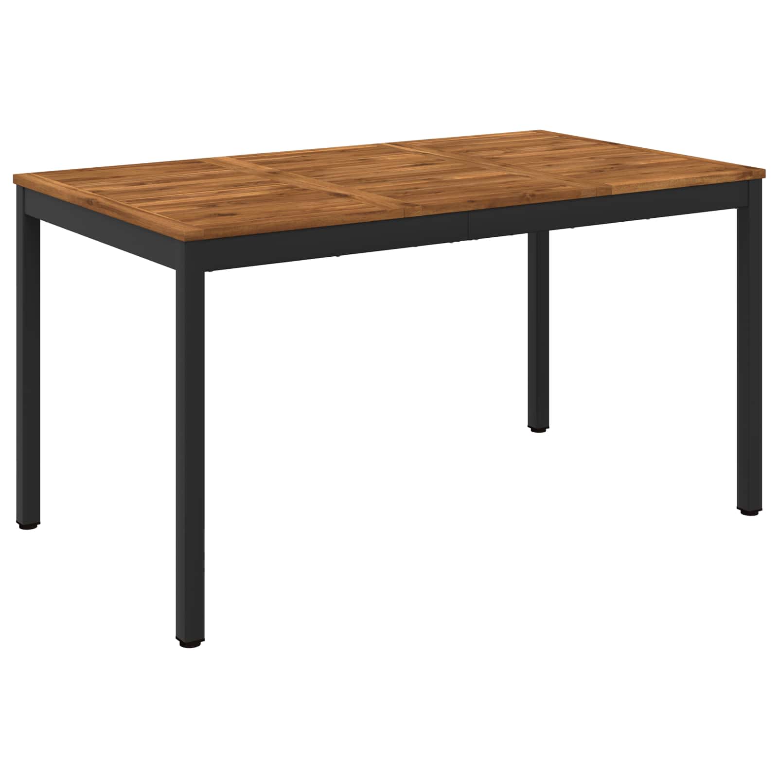 Tuindiner tafel Naturel en Zwart 141 x 80,5 x 75 cm