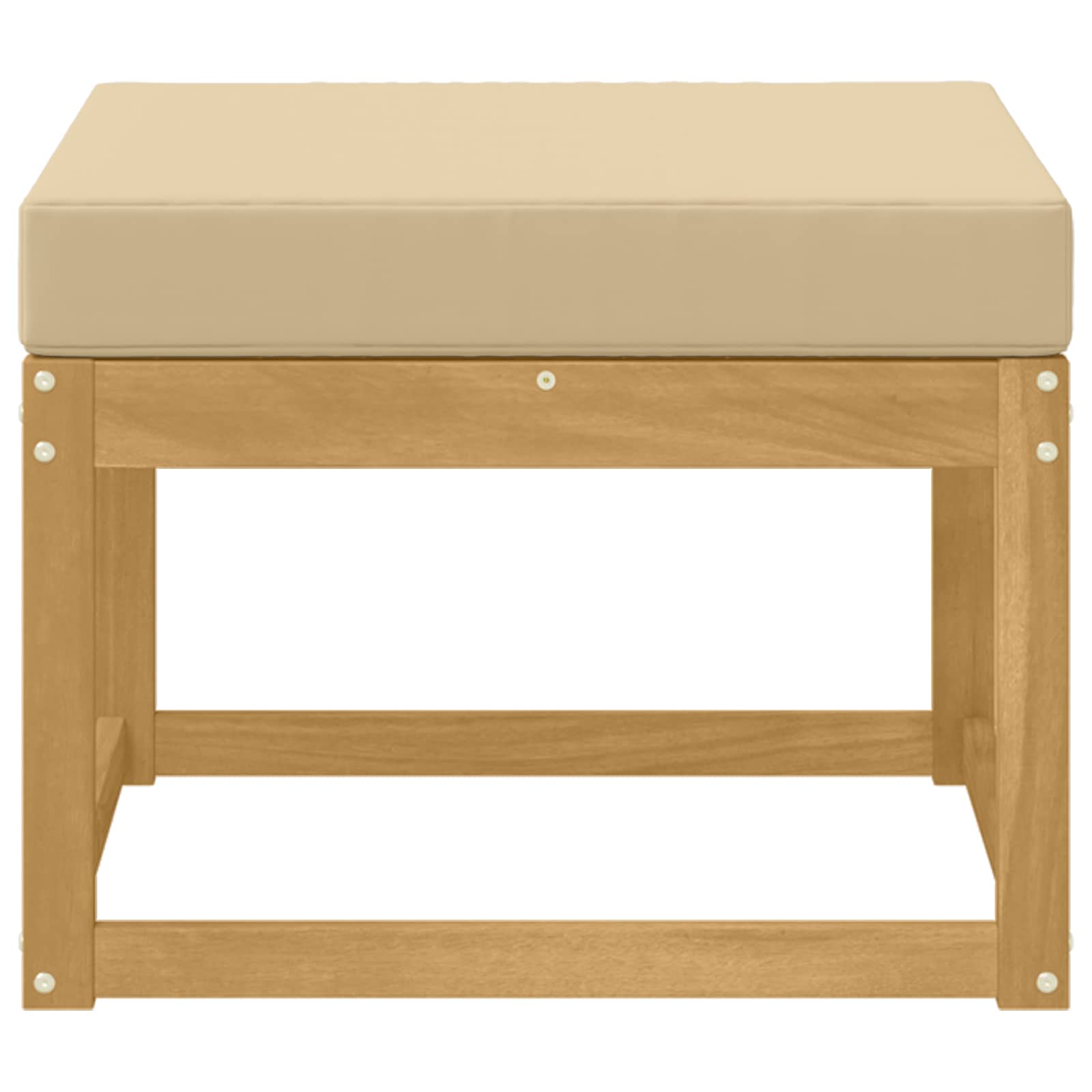 Outdoor Hocker Massief Acaciahout Wit – afbeelding 3