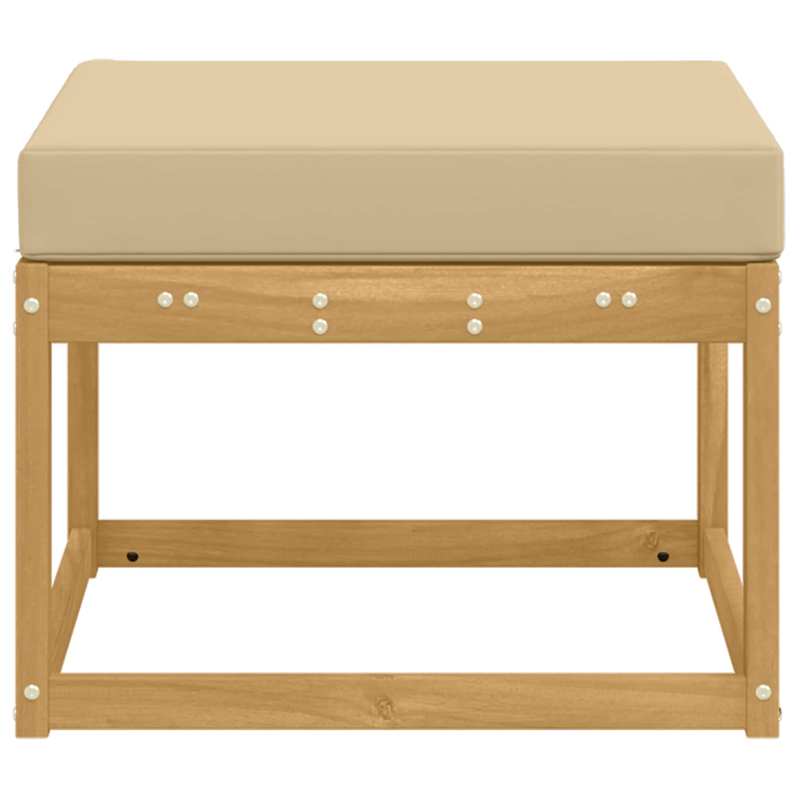 Outdoor Hocker Massief Acaciahout Wit – afbeelding 4