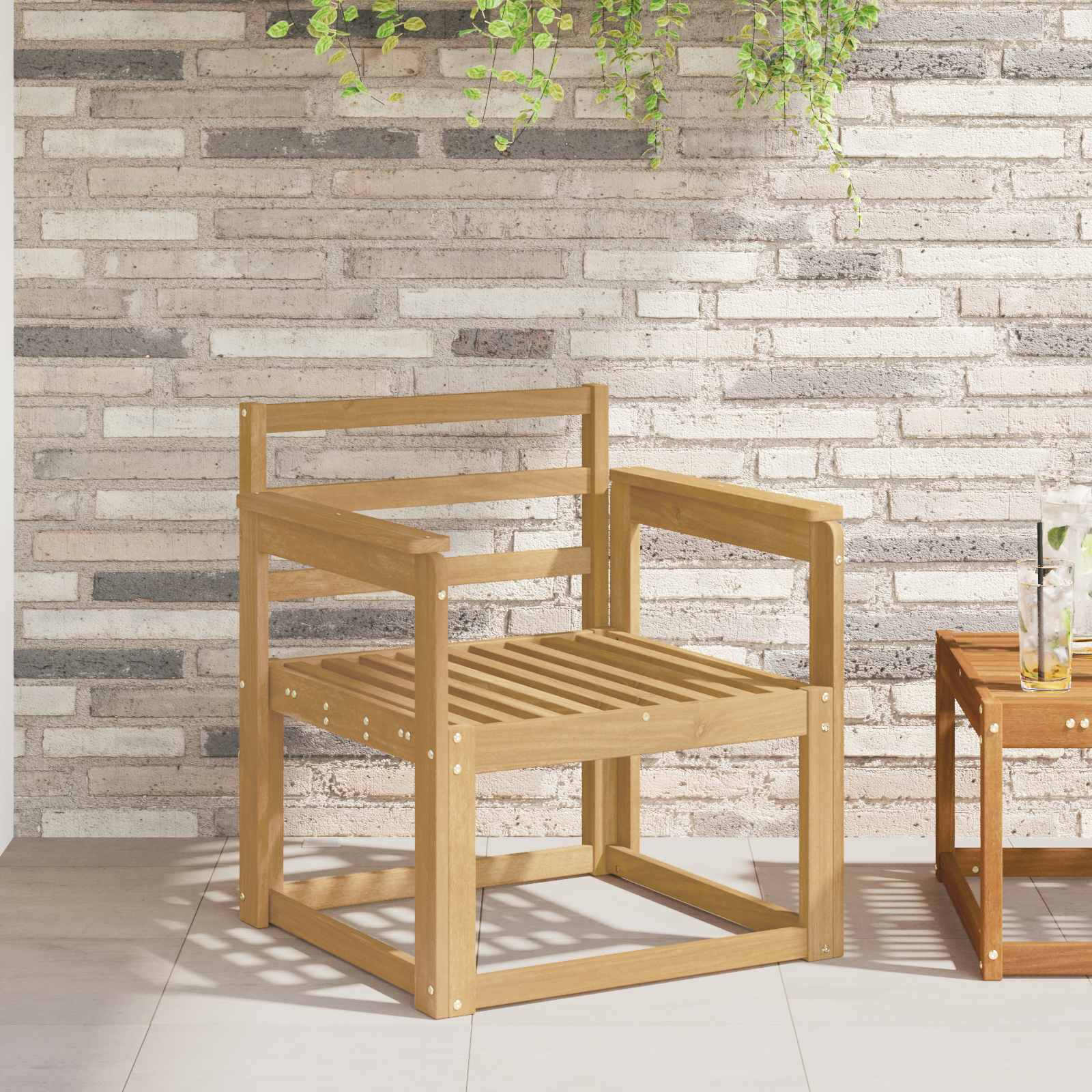 Armleuningen Module 2 pcs Wit 59 x 6 x 61 cm Massief Acaciahout