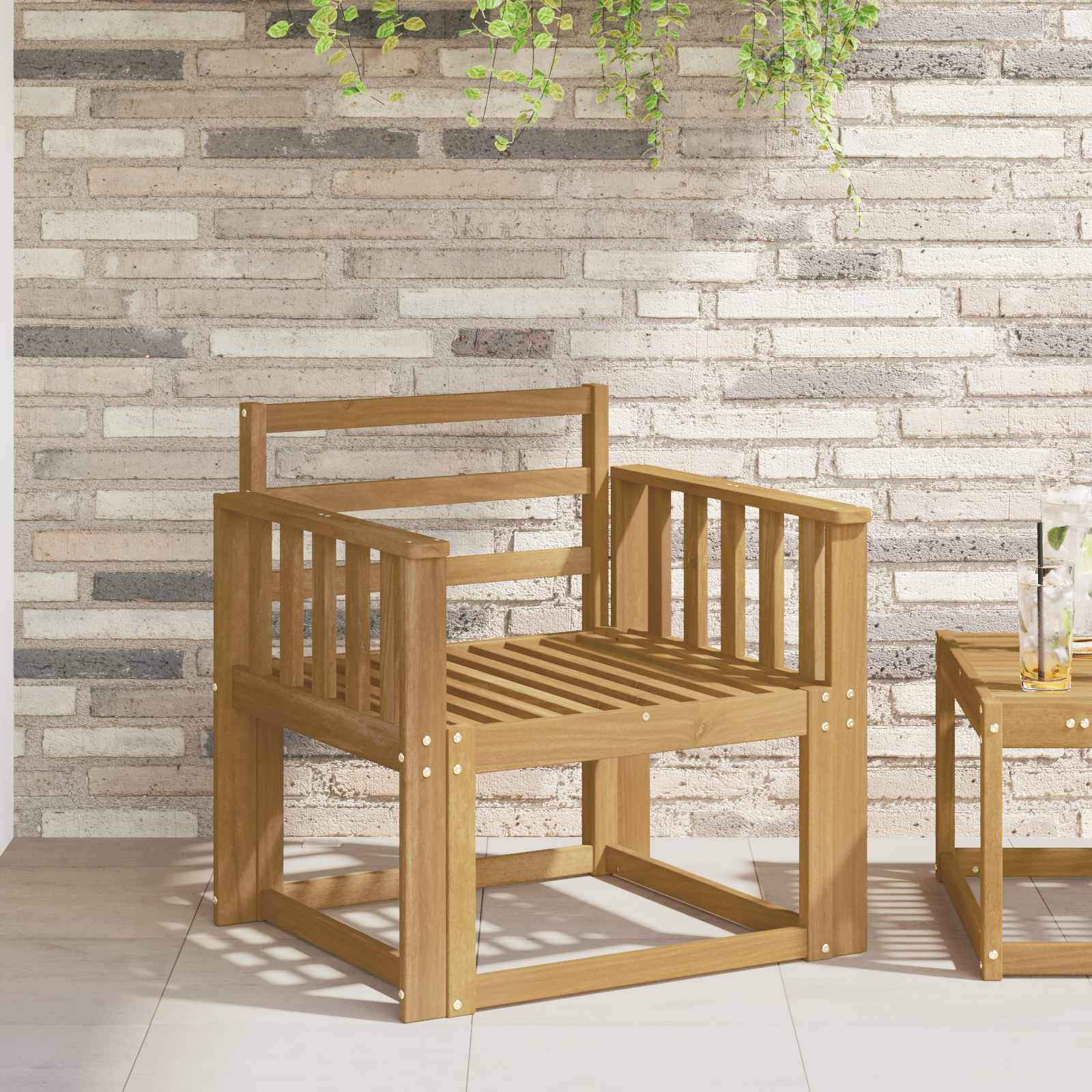 Armleuningen Module 2 pcs Wit 60 x 6 x 61 cm Massief Acaciahout