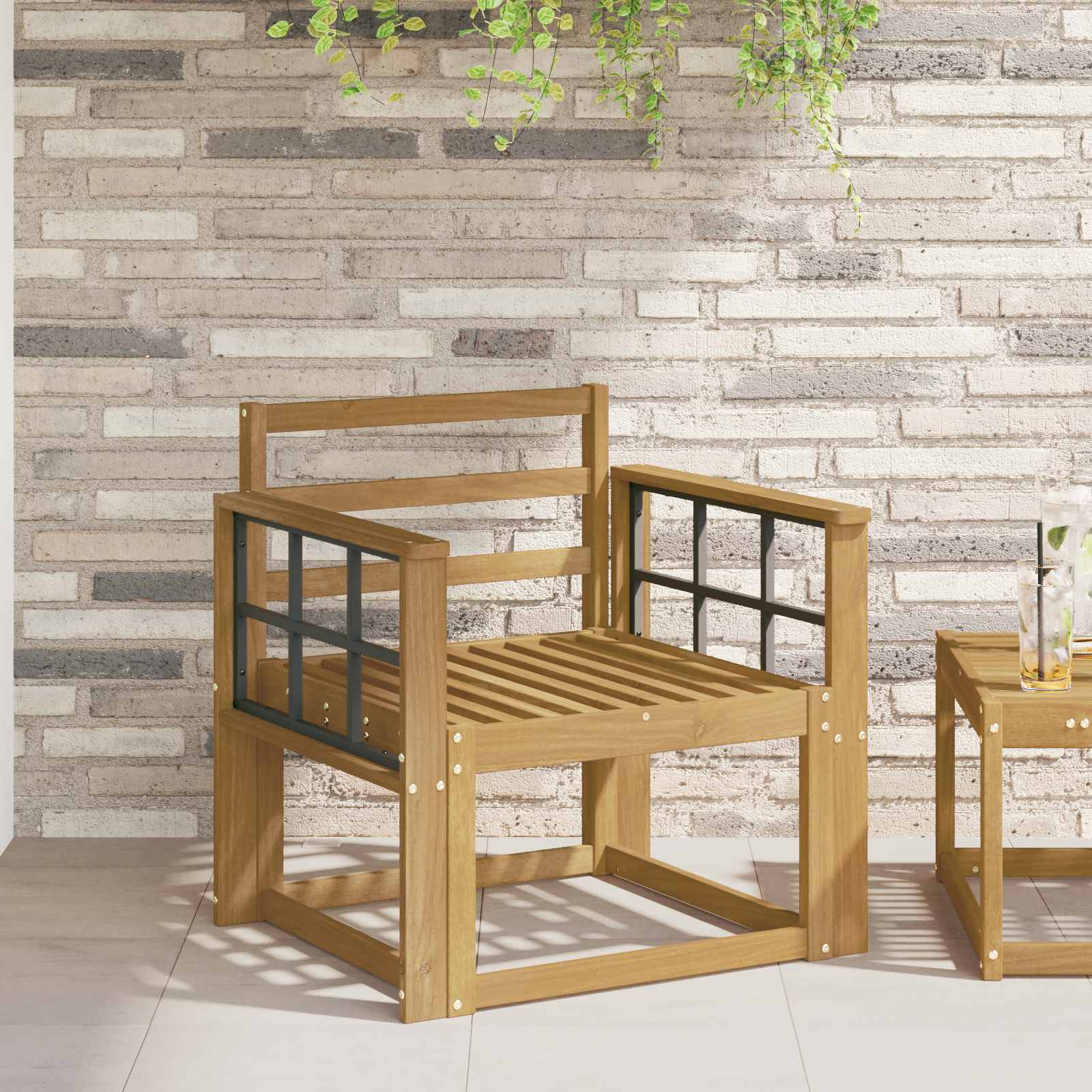 Armleuningen Module 2 pcs Wit 60 x 6 x 61 cm Massief Acaciahout