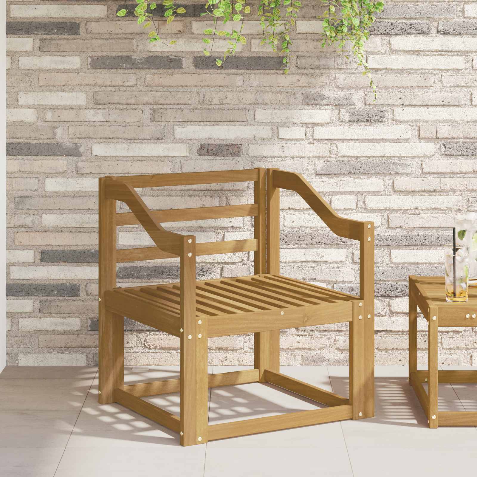 Armleuningmodule 2 pcs Wit 59 x 4 x 73 cm Massief Acaciahout