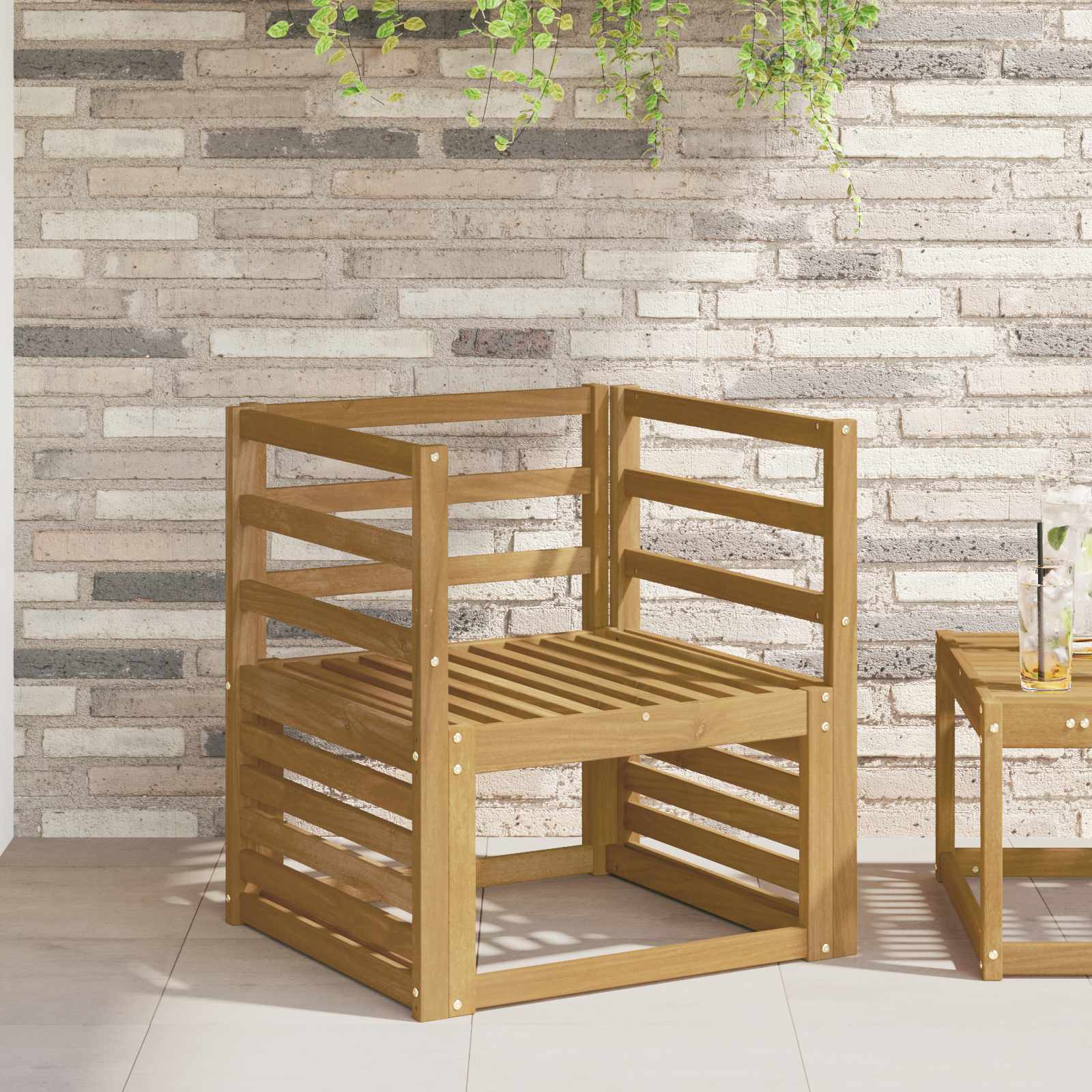 Armleuningen Module 2 pcs Wit 59 x 4 x 73 cm Massief Acaciahout