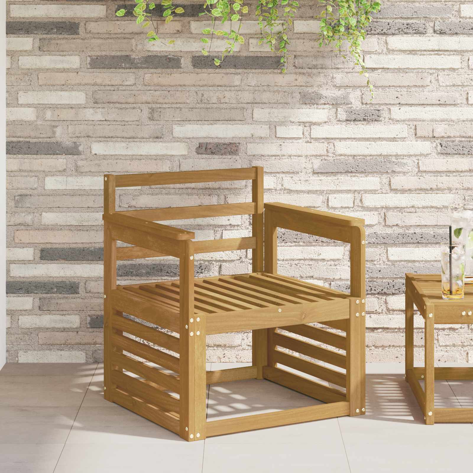 Armleuningen Module 2 pcs Wit 59 x 6 x 61 cm Massief Acaciahout