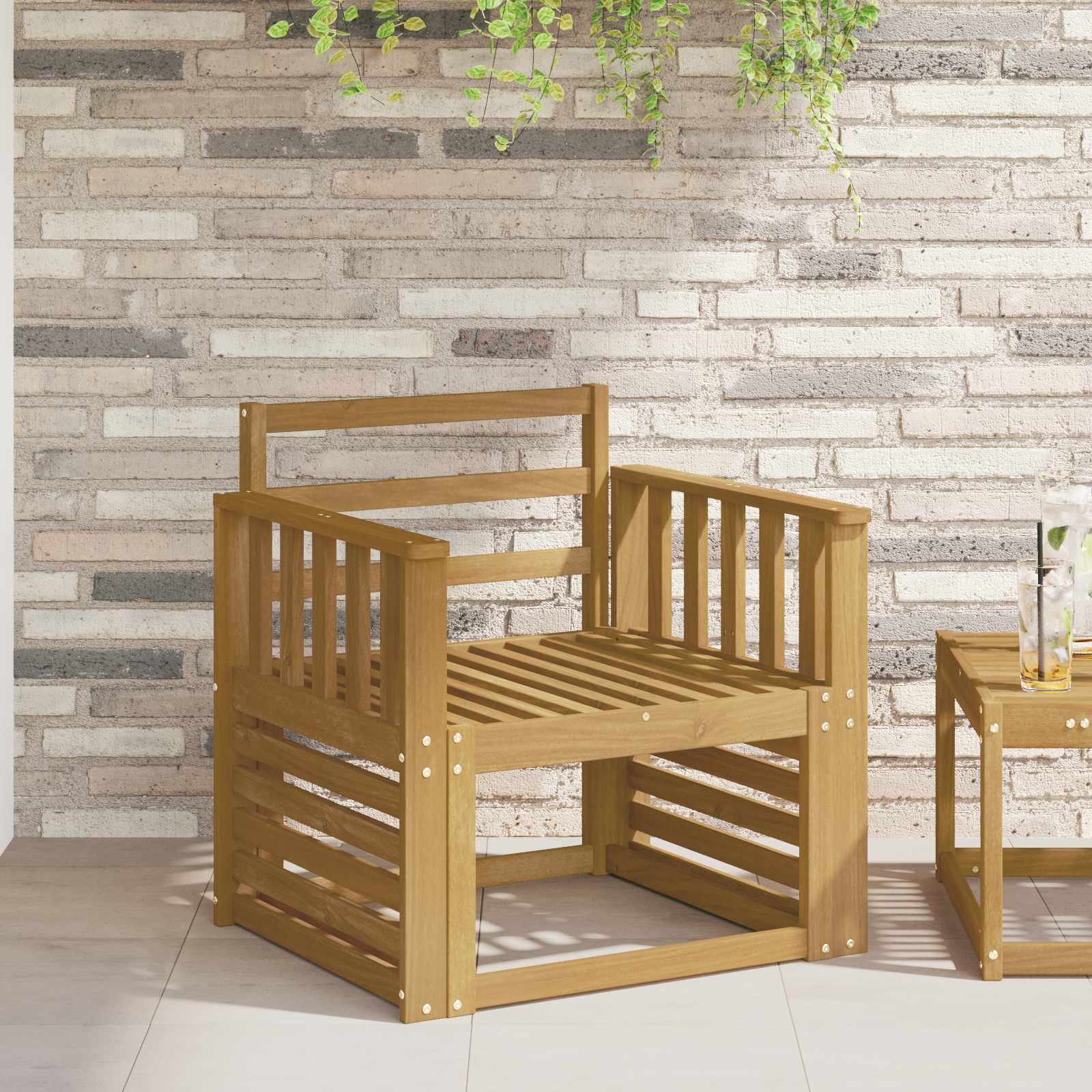 Armleuningen Module 2 pcs Wit 60 x 6 x 61 cm Massief Acaciahout
