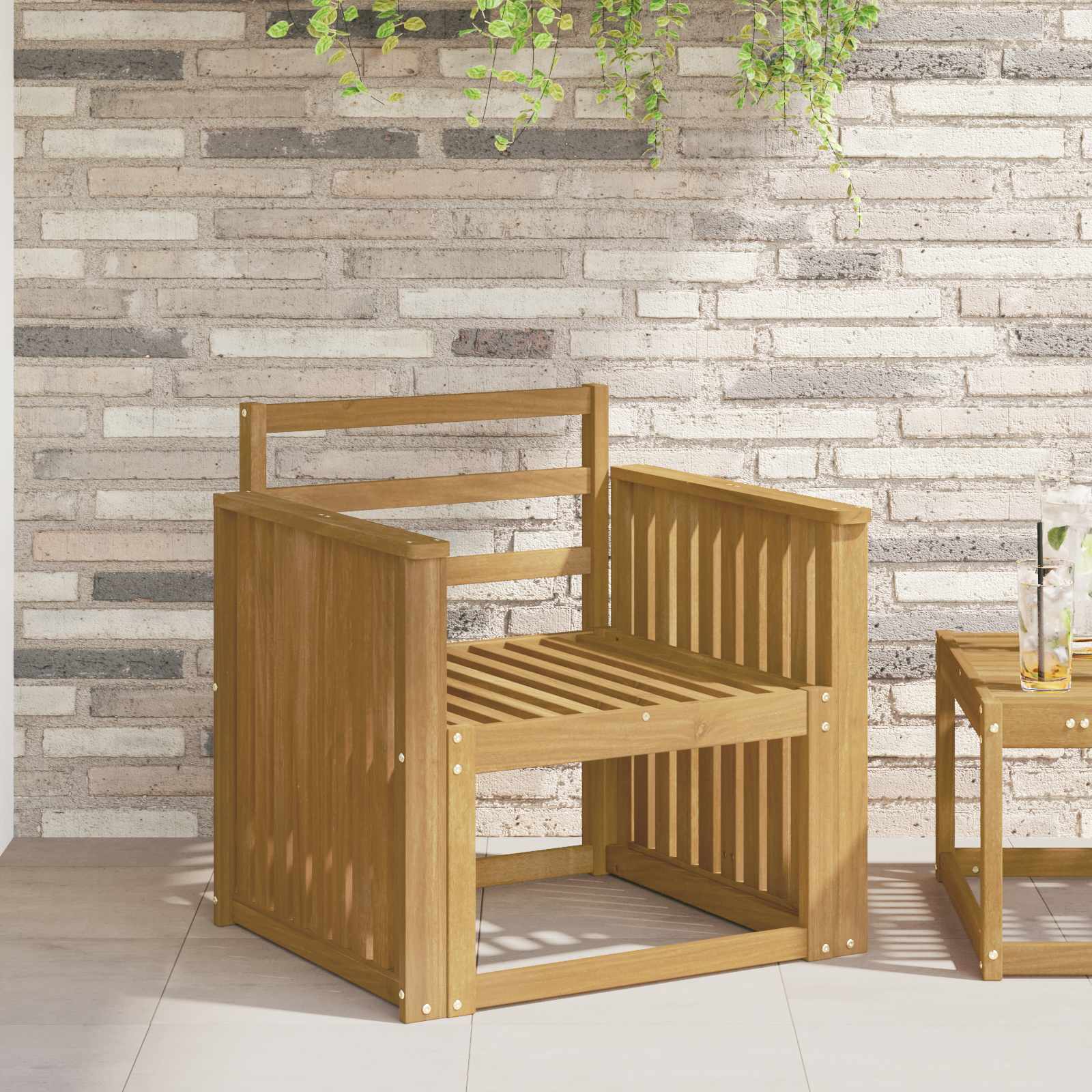 Armleuningen Module 2 pcs Wit 60 x 6 x 61 cm Massief Acaciahout