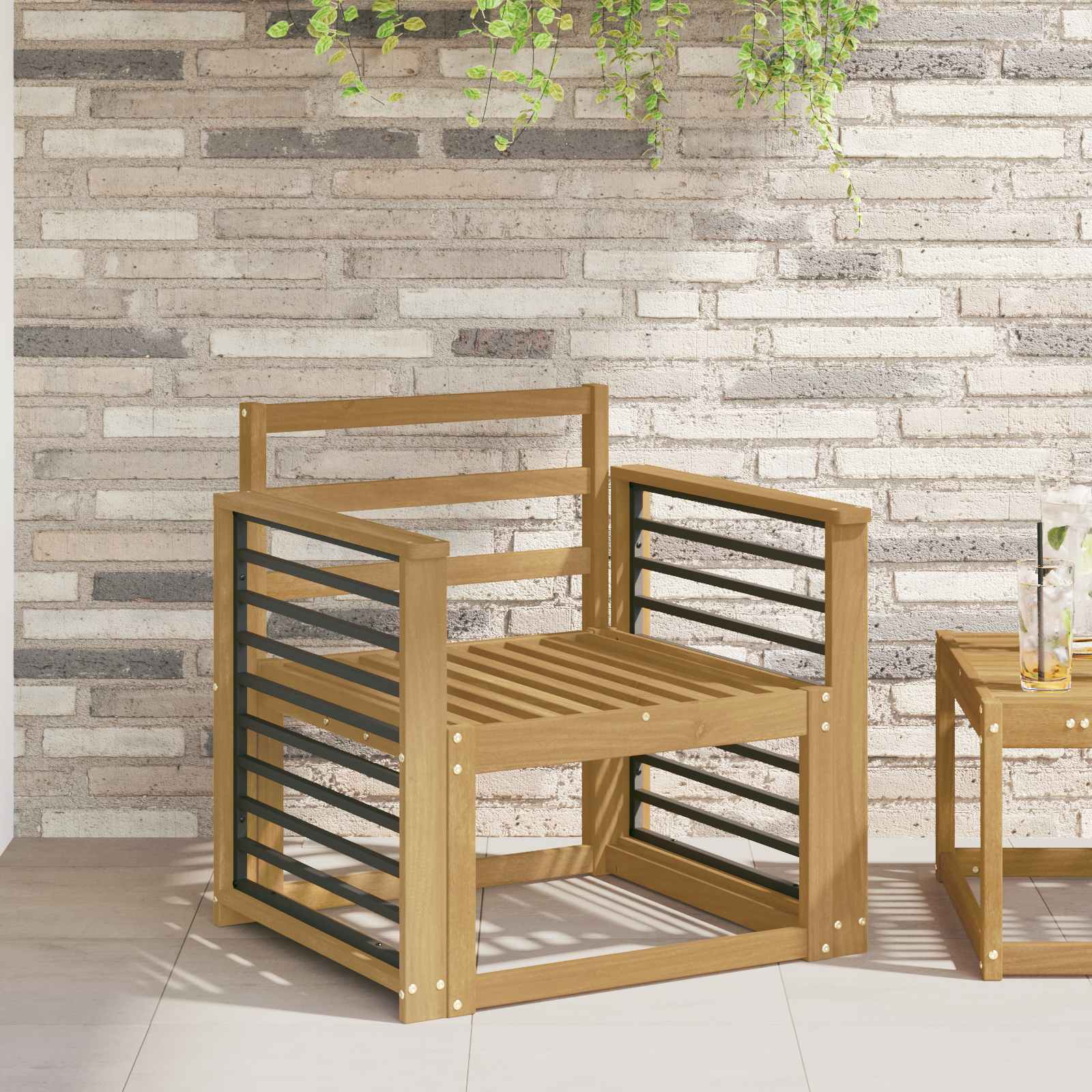 Armleuningen Module 2 pcs Wit 60 x 6 x 61 cm Massief Acaciahout