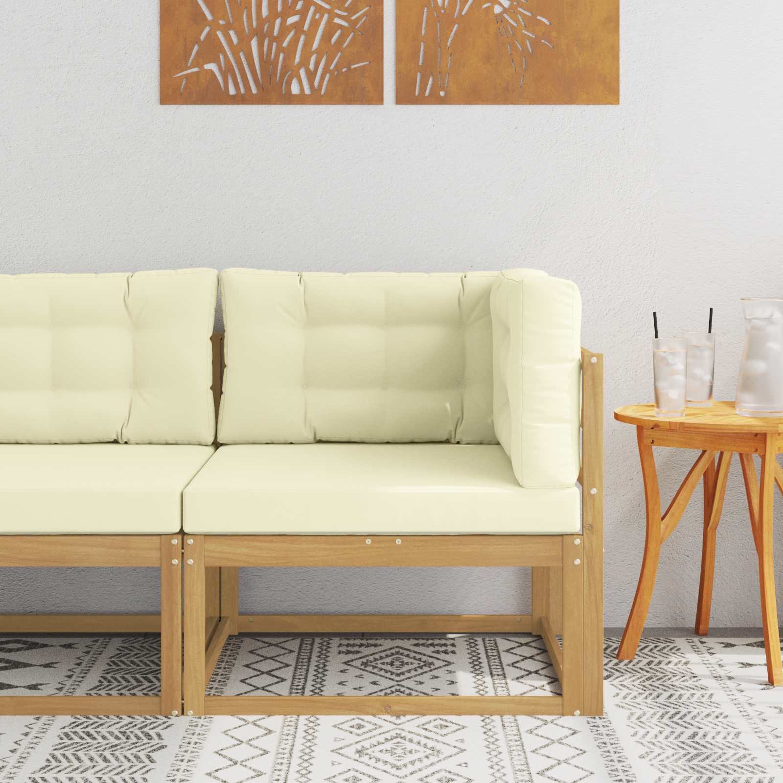 Buiten Hoek Sofa Polyester Wit – afbeelding 1