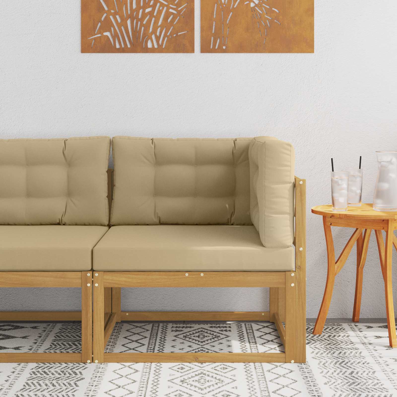 Buiten Hoek Sofa Polyester Wit – afbeelding 1