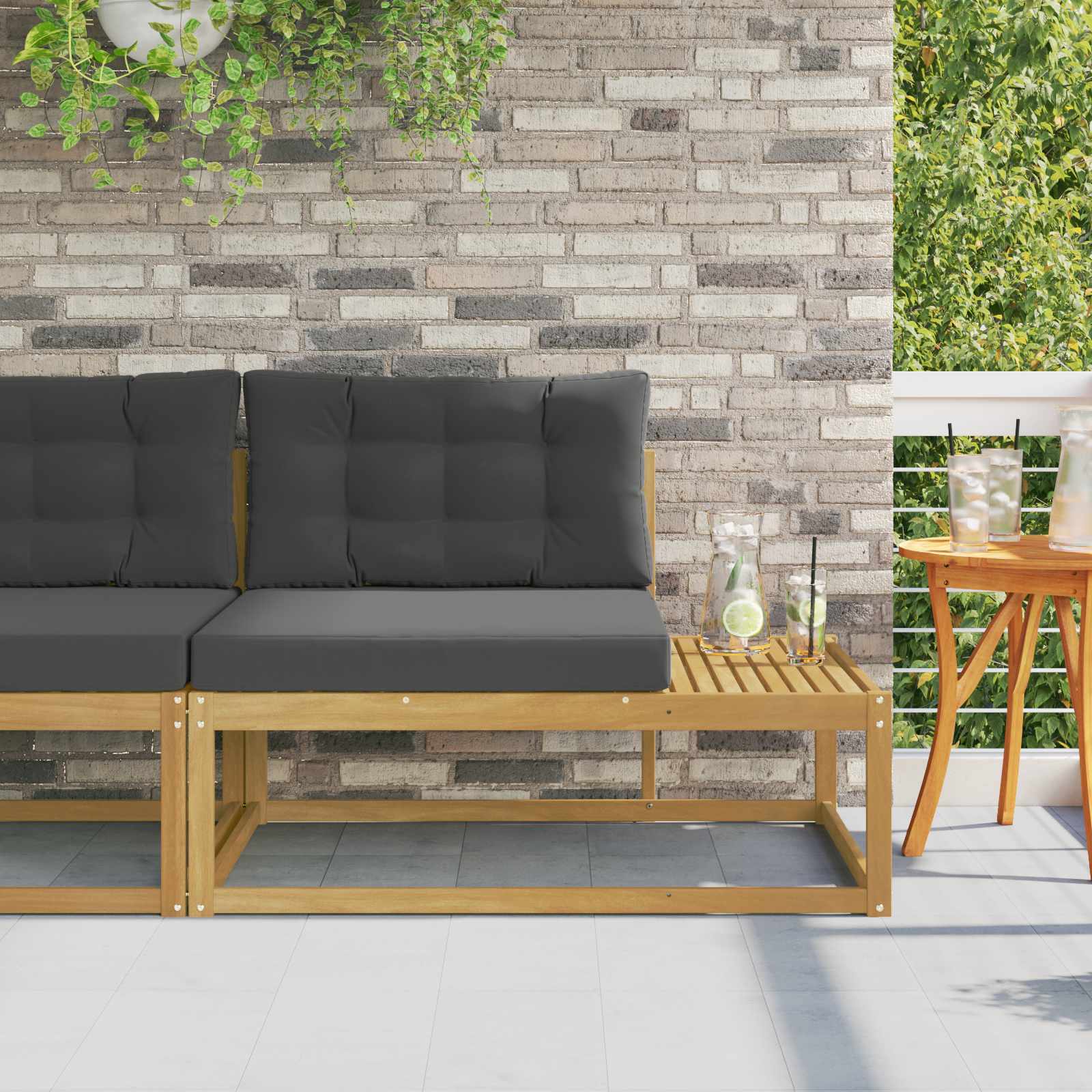 Buiten Eind Sofa met kussen Wit 115 x 83 x 73 cm Polyester – afbeelding 1