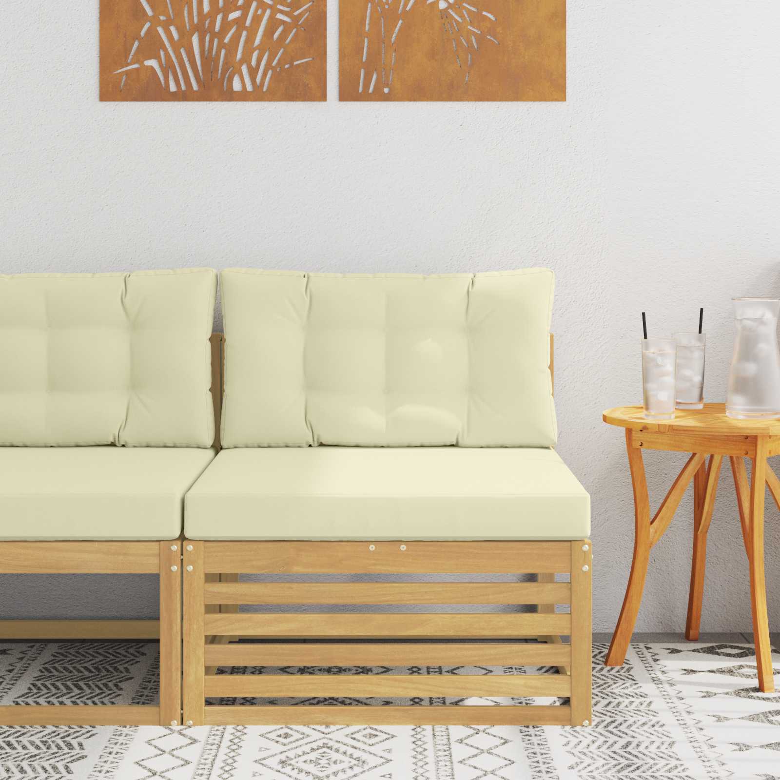 Buiten Midden Sofa Massief Acaciahout Wit 83 x 79 x 73 cm – afbeelding 1