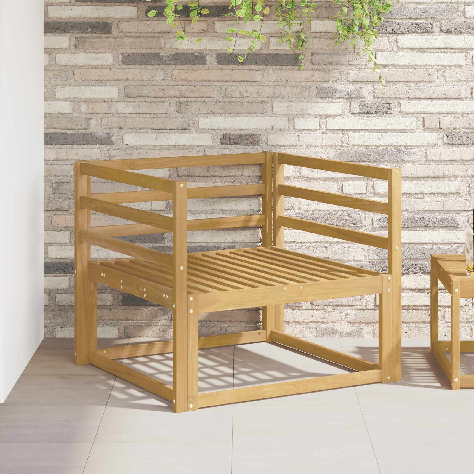 Armleuningen Module 2 pcs Wit 79 x 4 x 73 cm Massief Acaciahout