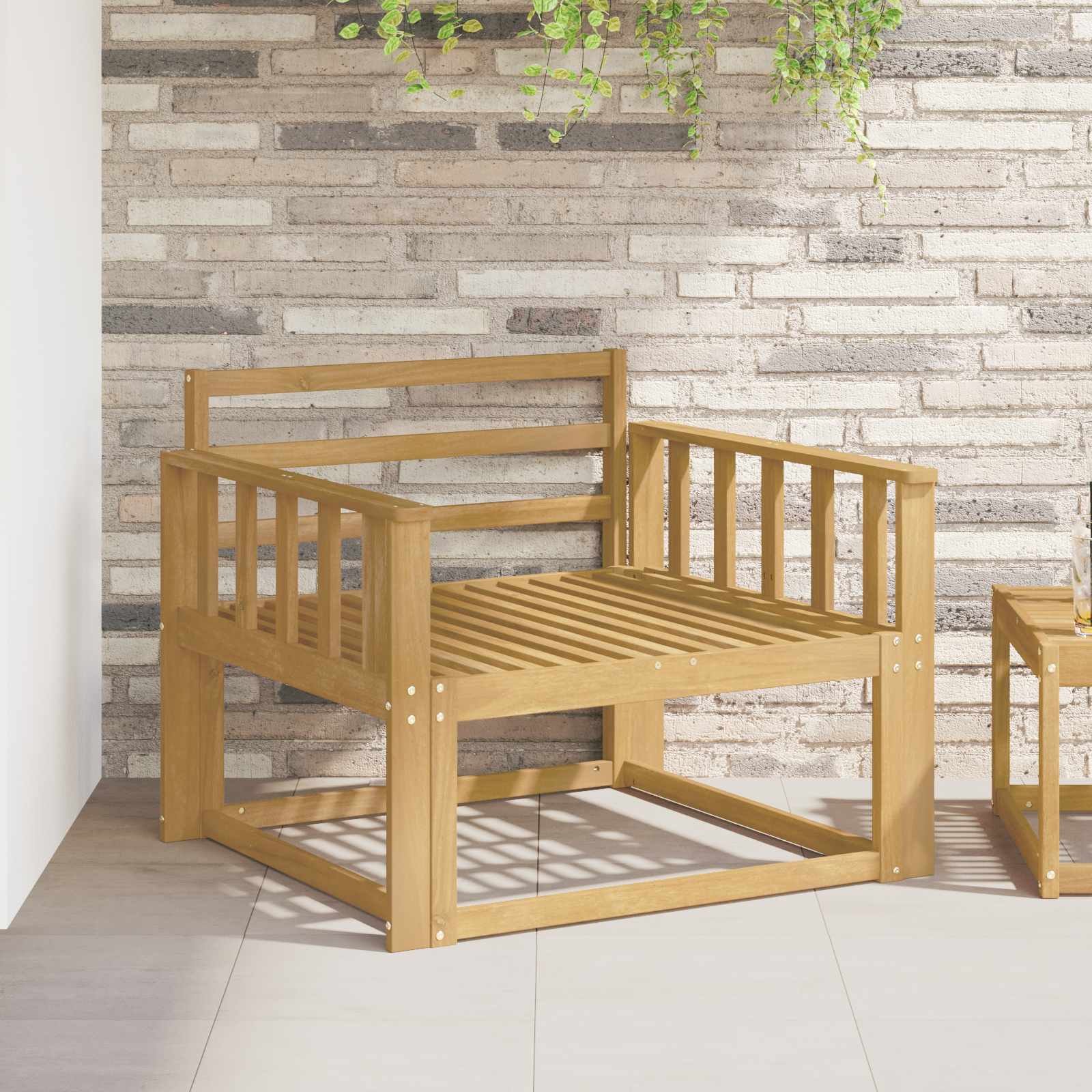 Armleuningsmodule 2 pcs Wit 80 x 6 x 61 cm Massief Acaciahout