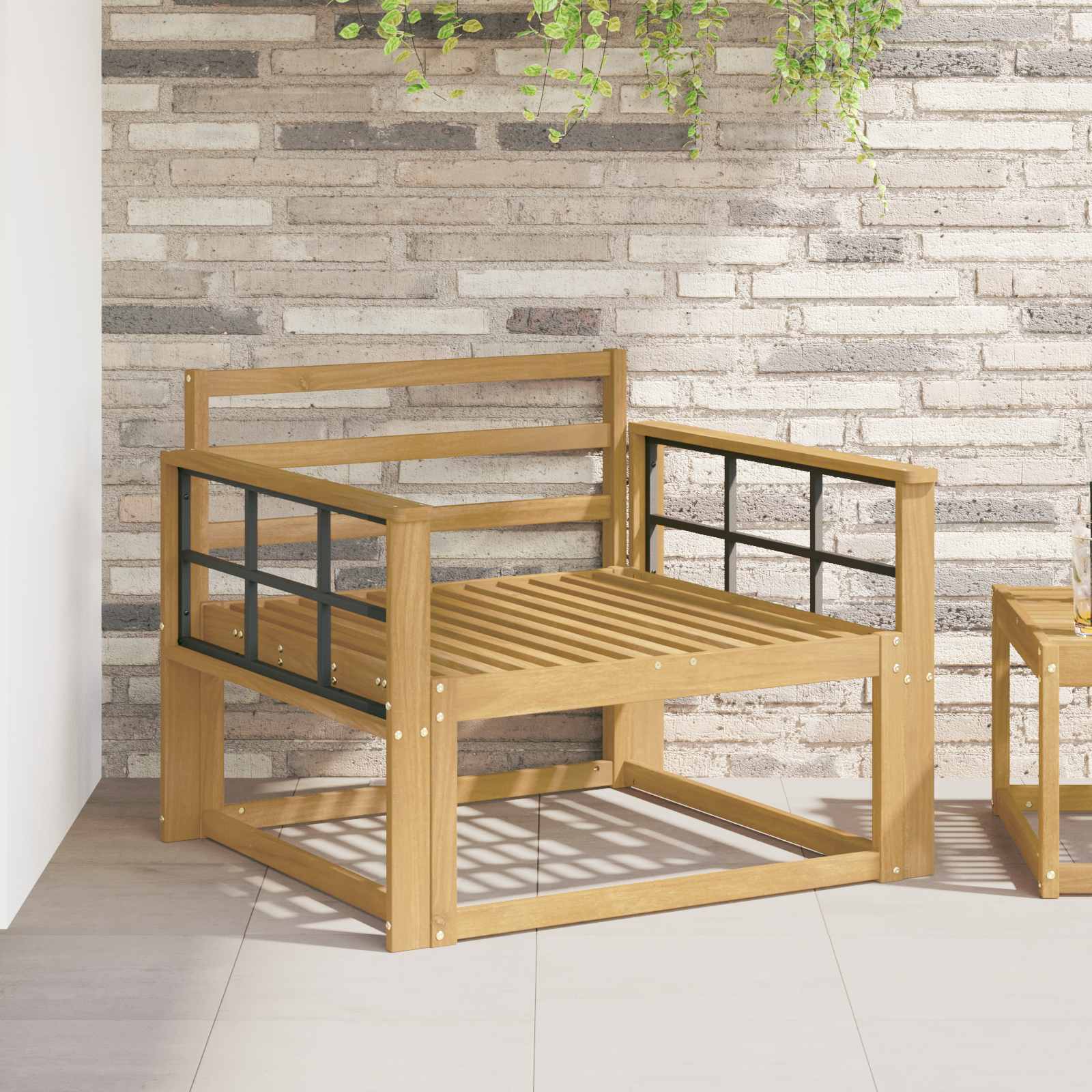 Armleuningen Module 2 pcs Wit 80 x 6 x 61 cm Massief Acaciahout