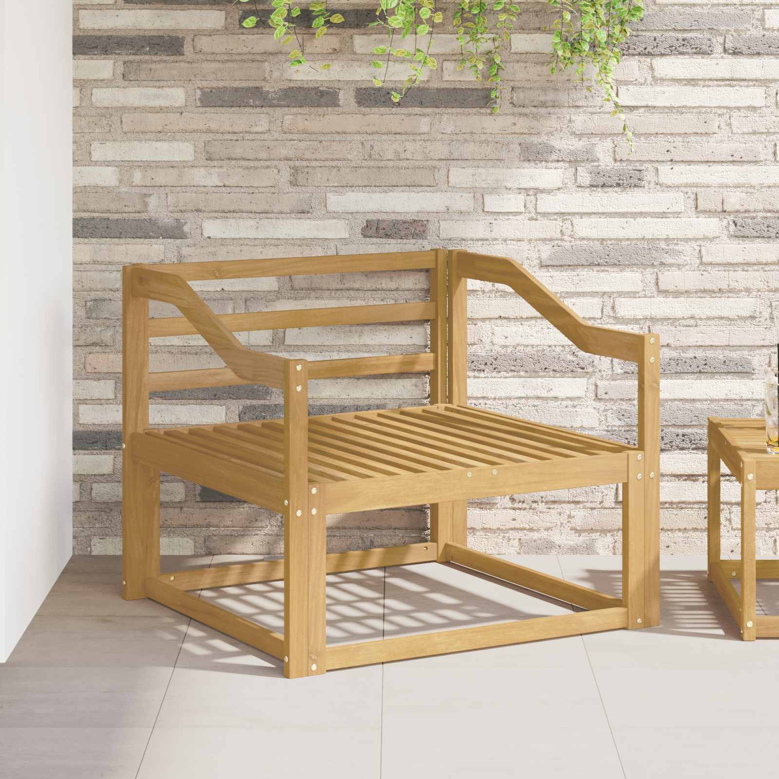 Armleuningen Module 2 pcs Wit 79 x 4 x 73 cm Massief Acaciahout