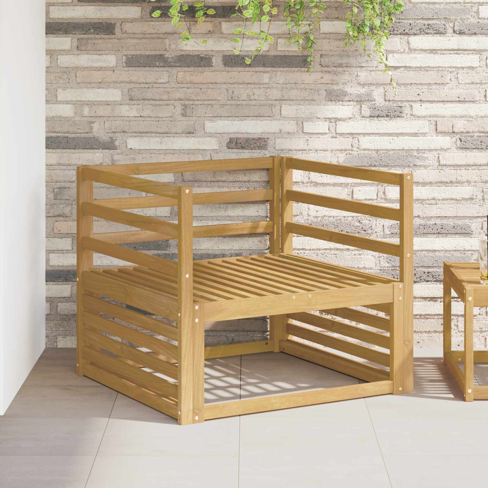 Armleuningen module 2 pcs Wit 79 x 4 x 73 cm Massief Acaciahout