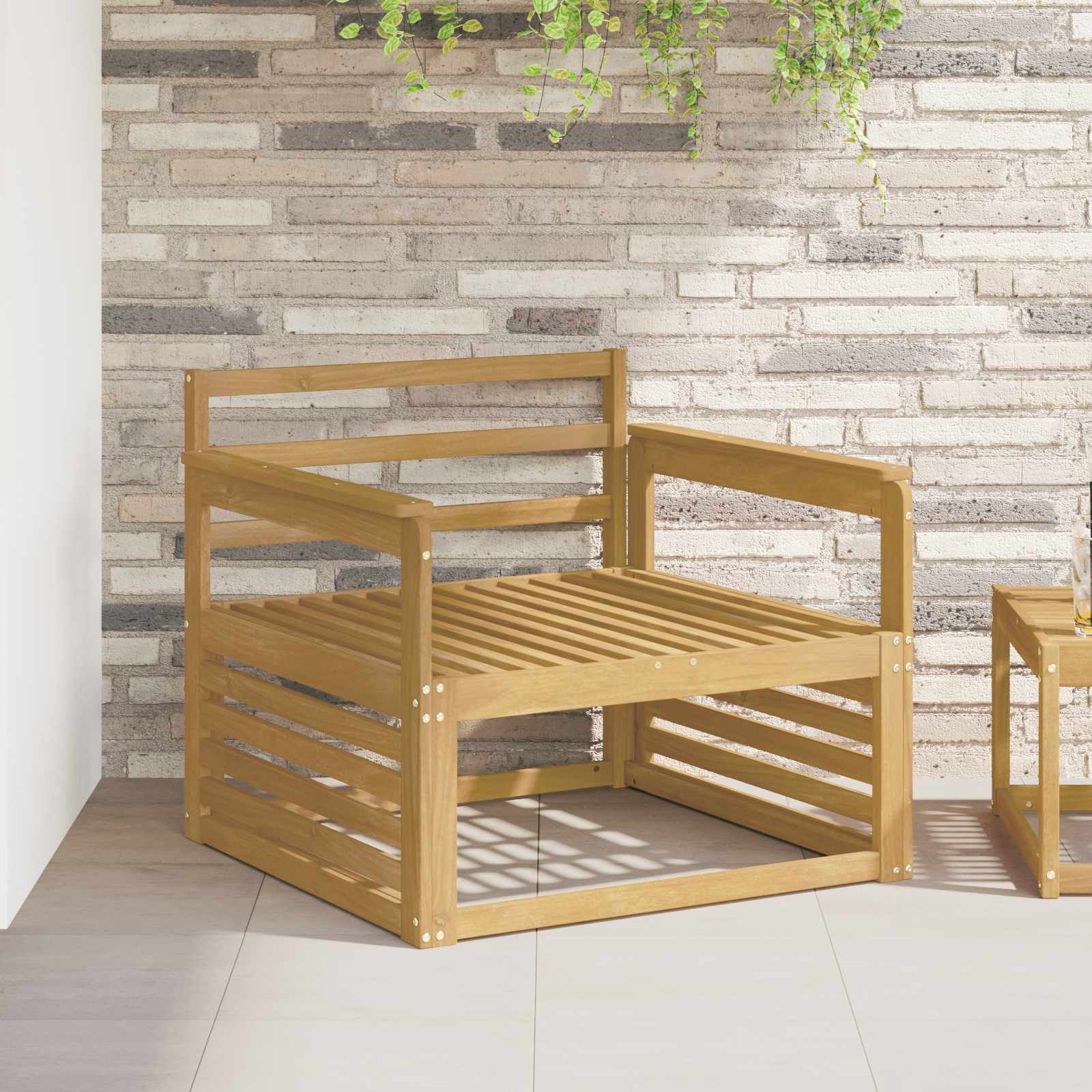 Armleuningen Module 2 pcs Wit 79 x 6 x 61 cm Massief Acaciahout
