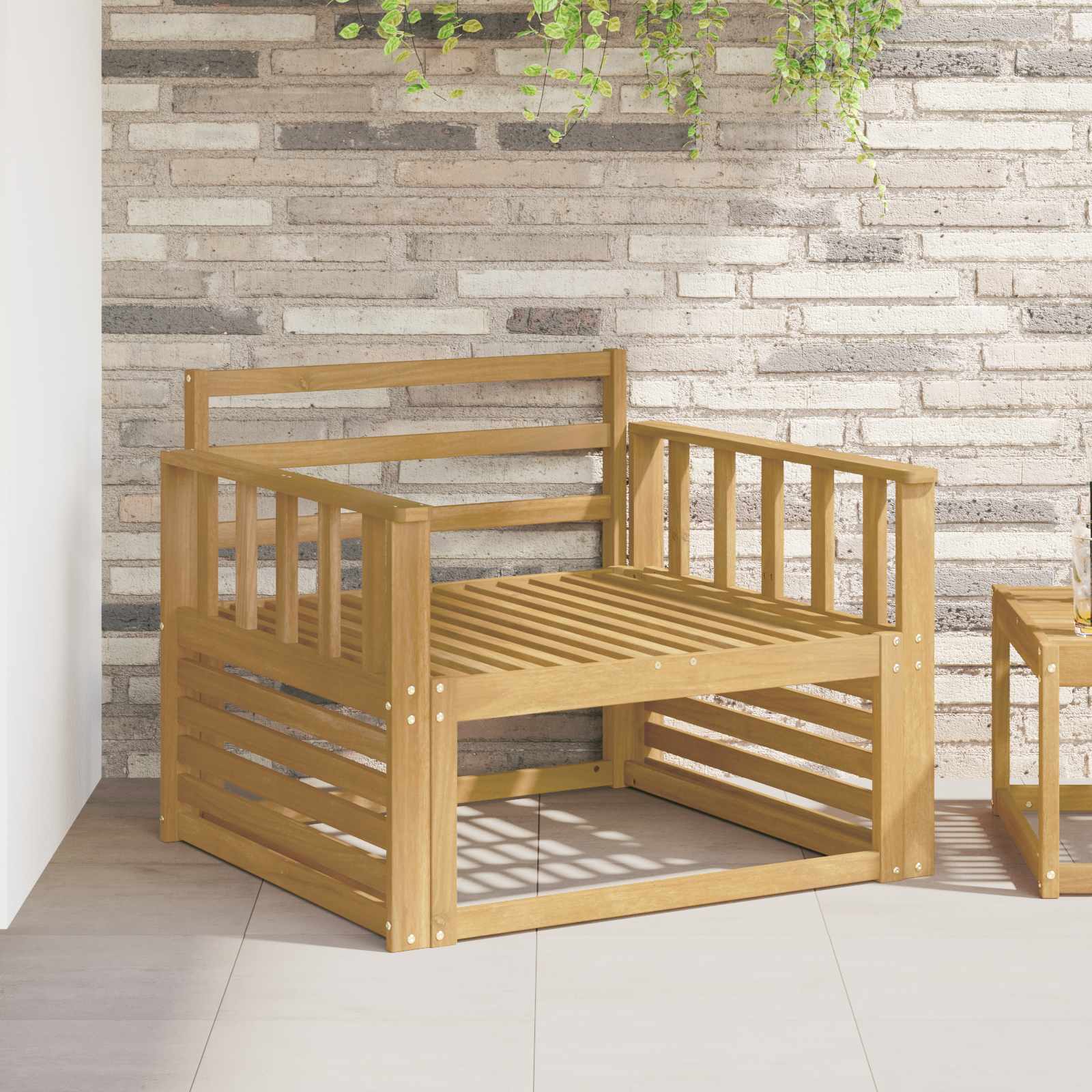 Armleuningen Module 2 pcs Wit 80 x 6 x 61 cm Massief Acaciahout