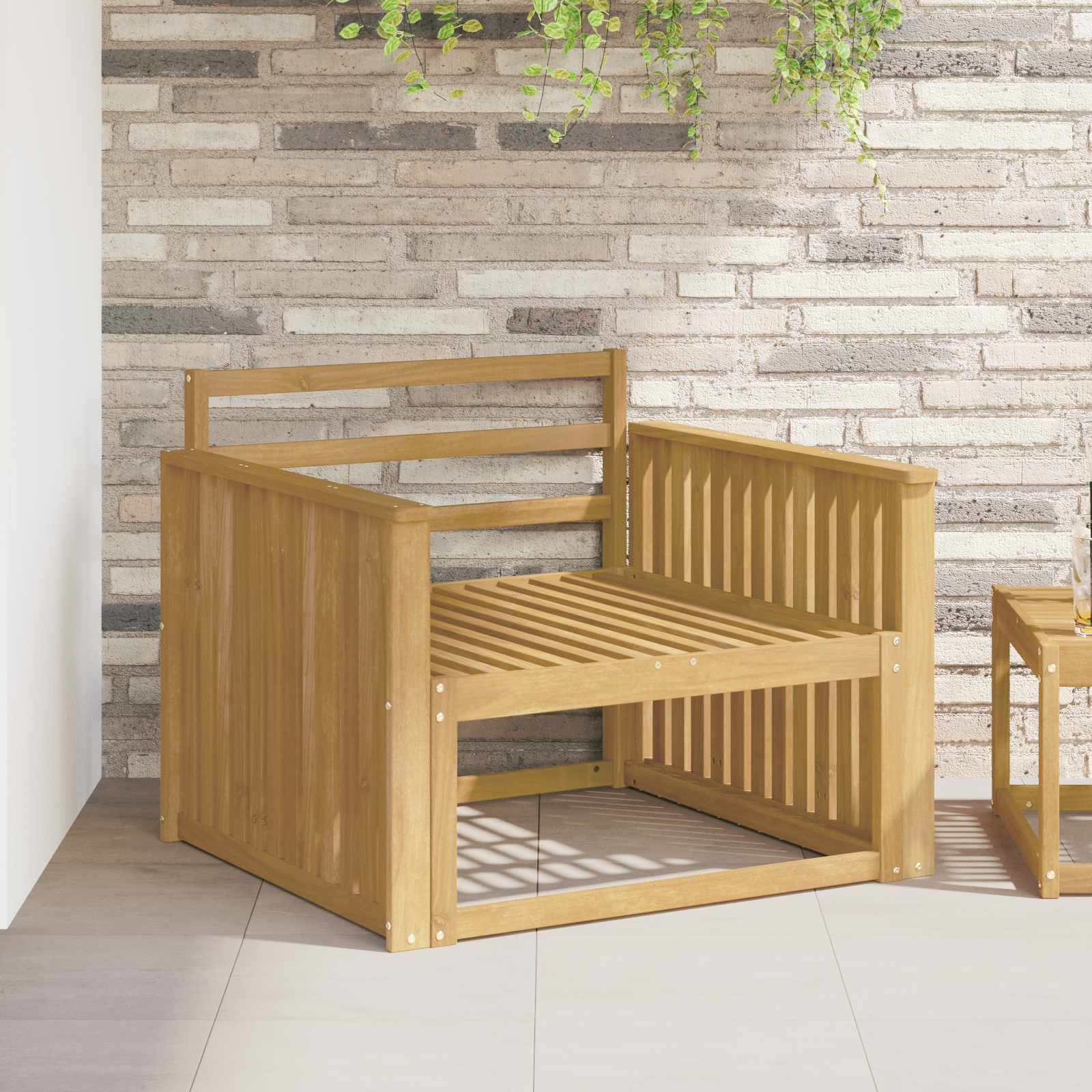 Armleuningen Module 2 pcs Wit 80 x 6 x 61 cm Massief Acaciahout