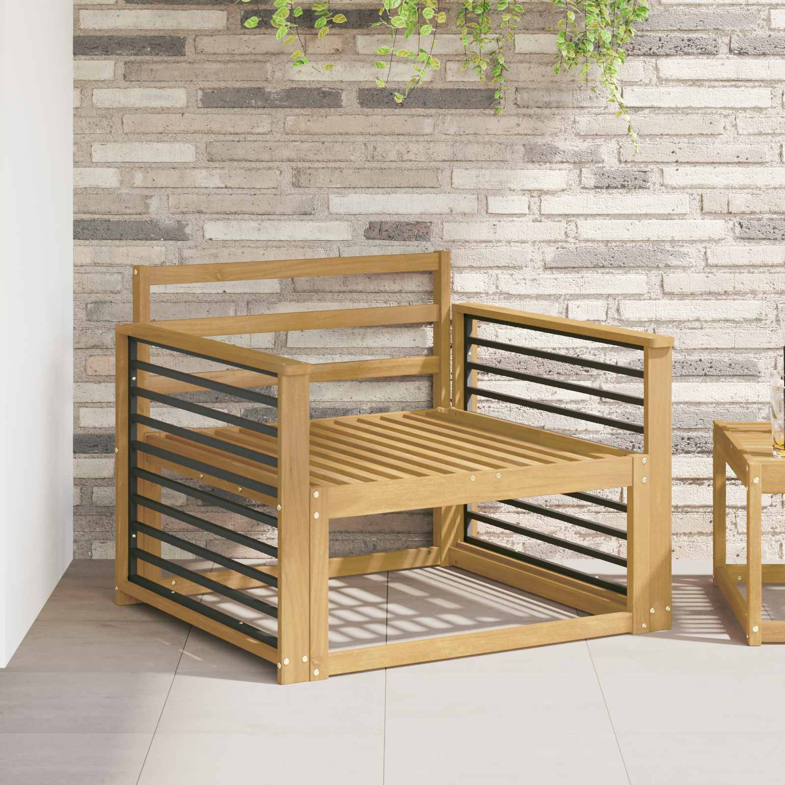 Armleuningen Module 2 pcs Wit 80 x 6 x 61 cm Massief Acaciahout