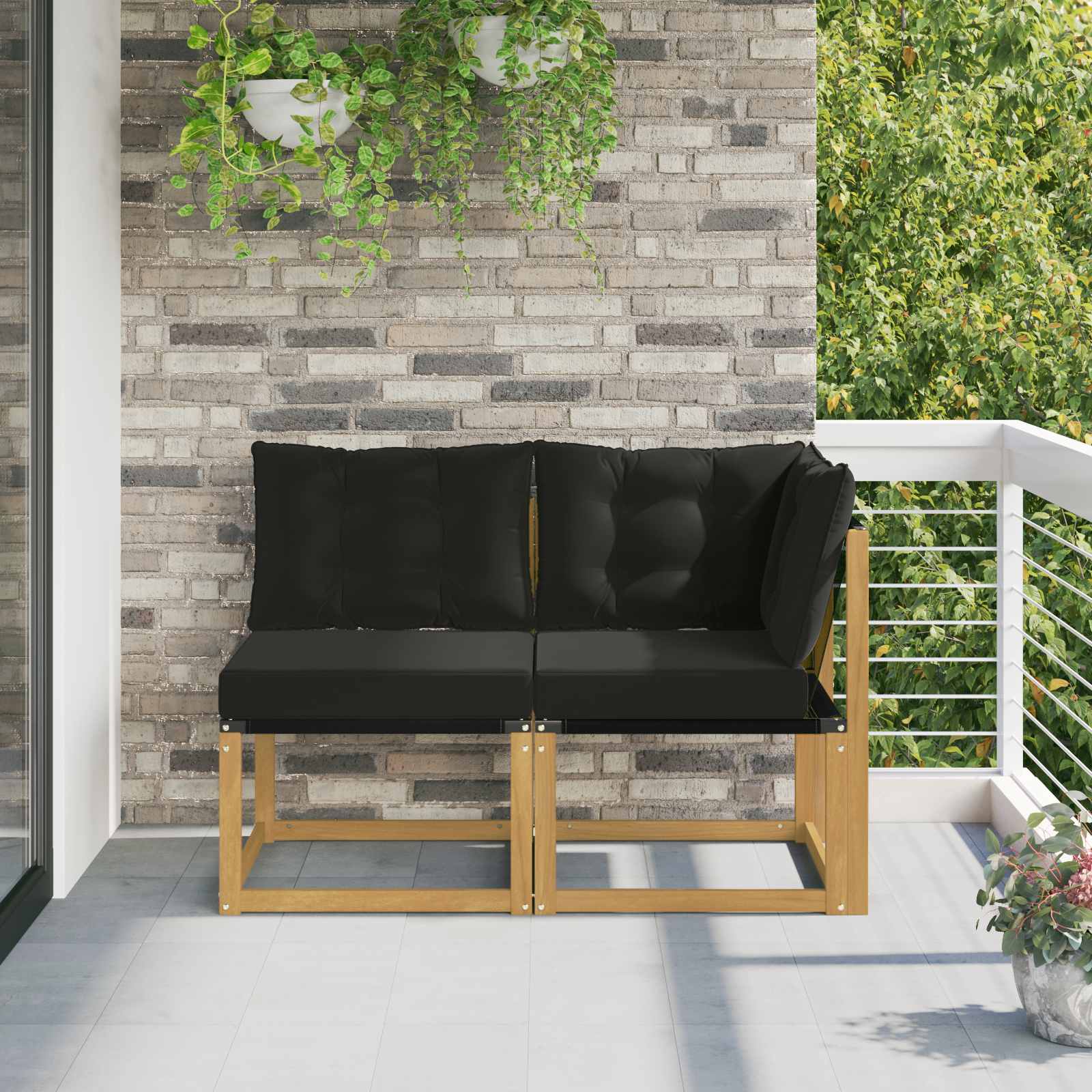 Outdoor Midden- en Hoeksalon met kussen 2 Stuk Wit – afbeelding 1