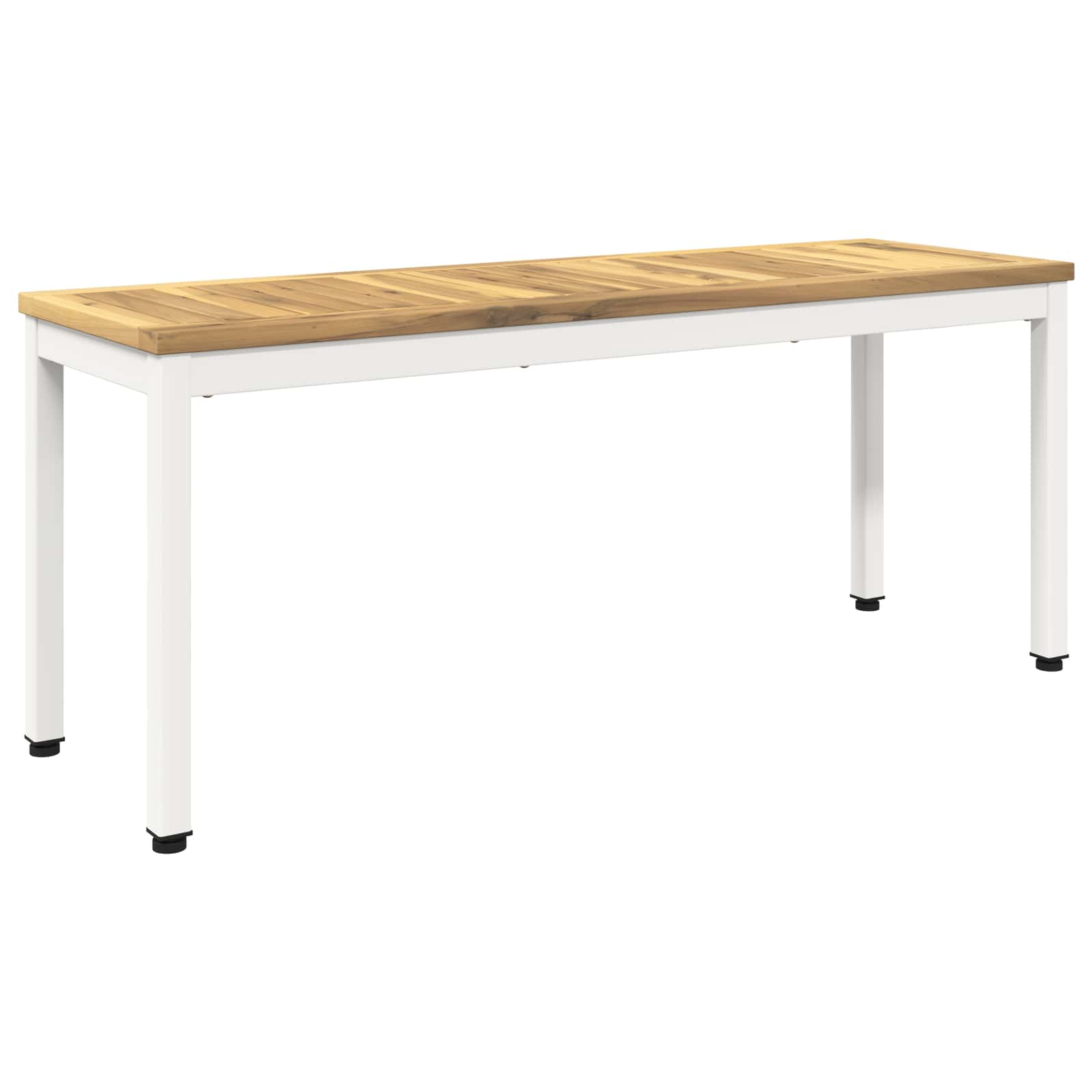 Tuinbank 108,5 x 35 x 45 cm Massief Acaciahout Wit Rechthoekig