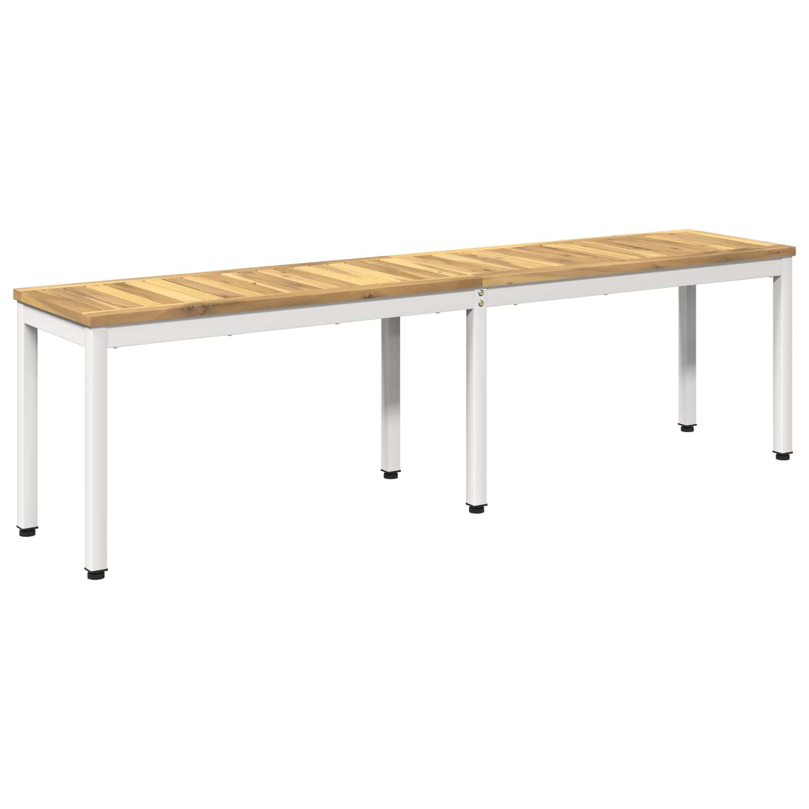 Tuinbank 161 x 35 x 45 cm Massief Acaciahout Wit Rechthoekig