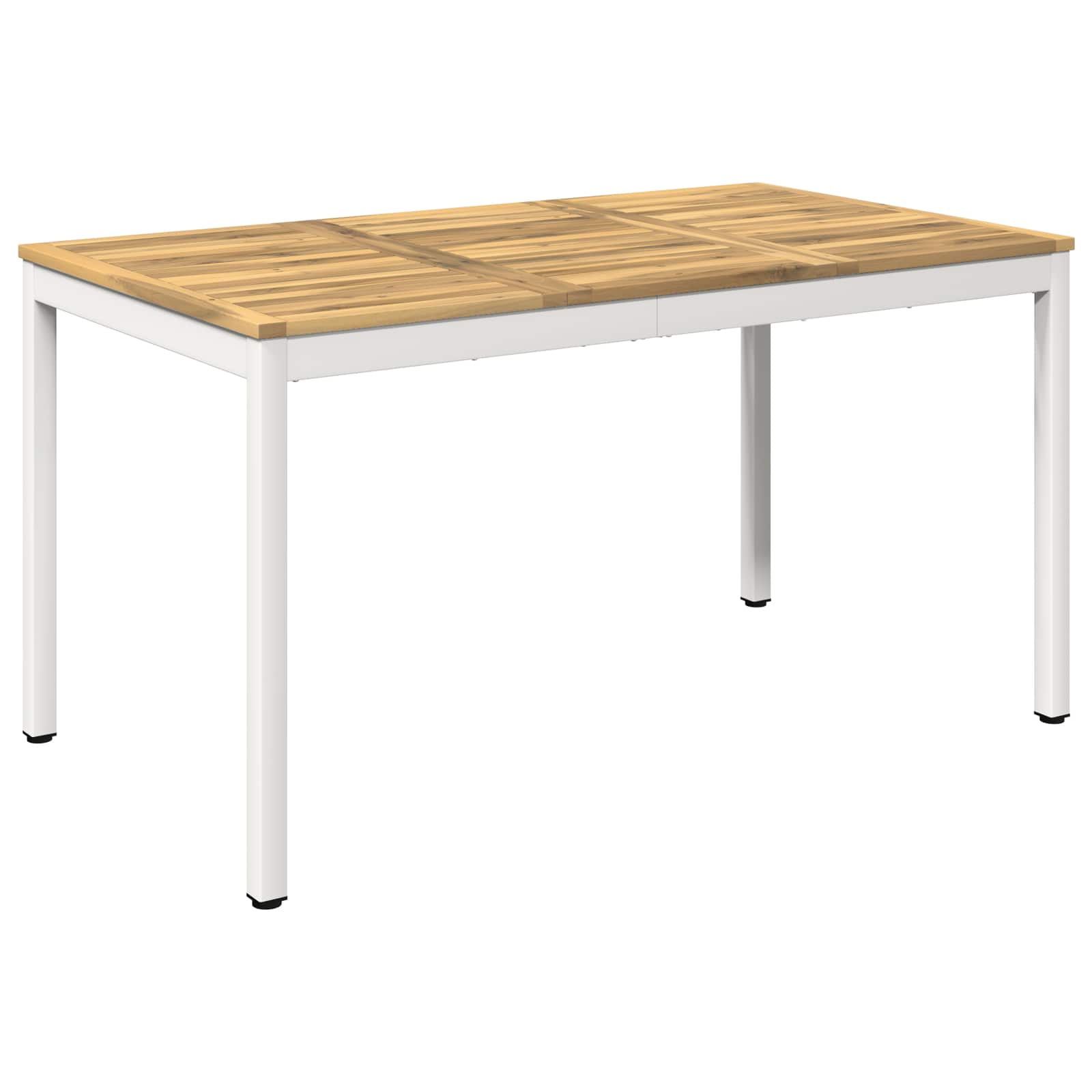 Tuindiner tafel Wit 141 x 80,5 x 75 cm Massief Acaciahout
